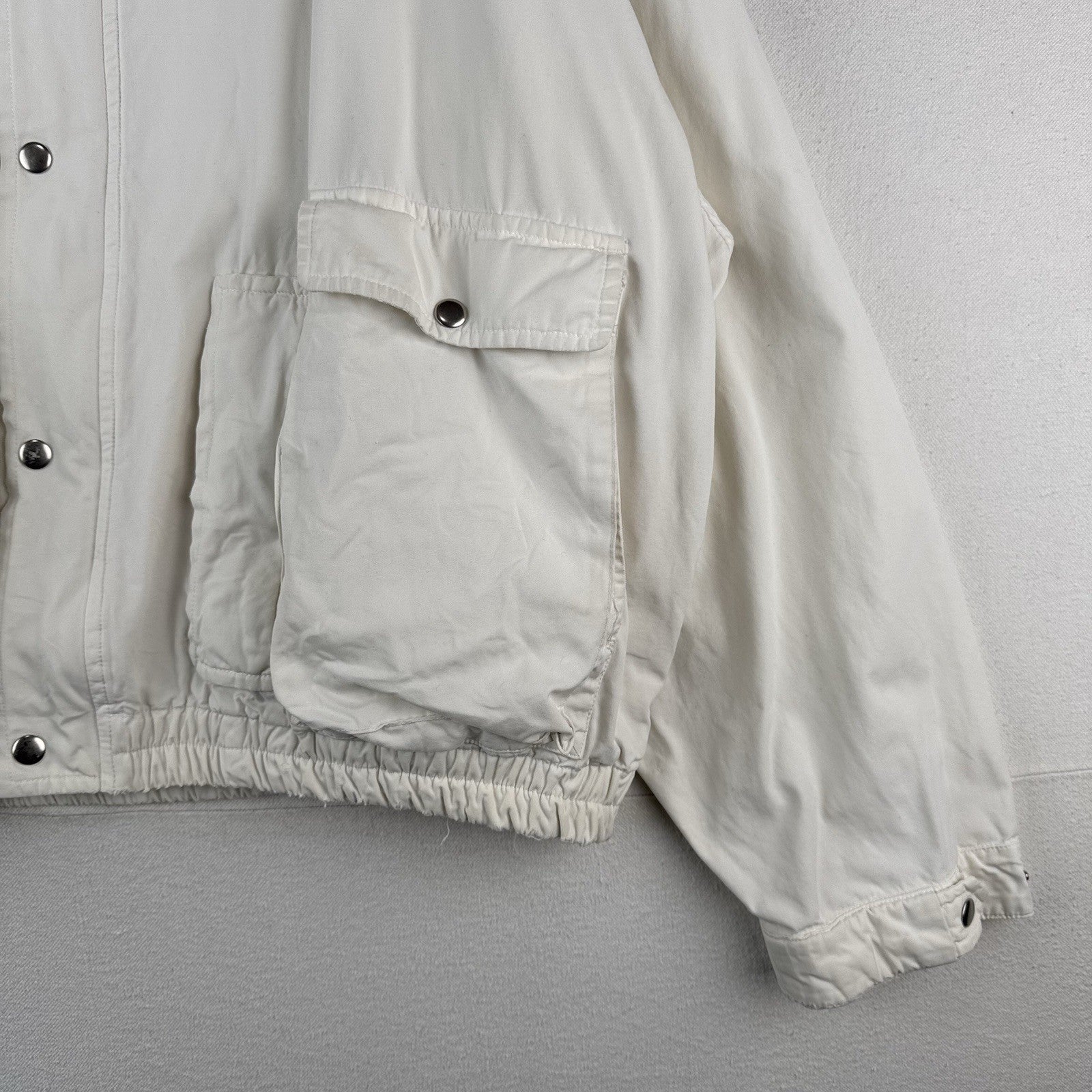 90’s Vintage Polo Ralph Lauren Regatta Jacket Men's XL Cotton Cream Utility Hood