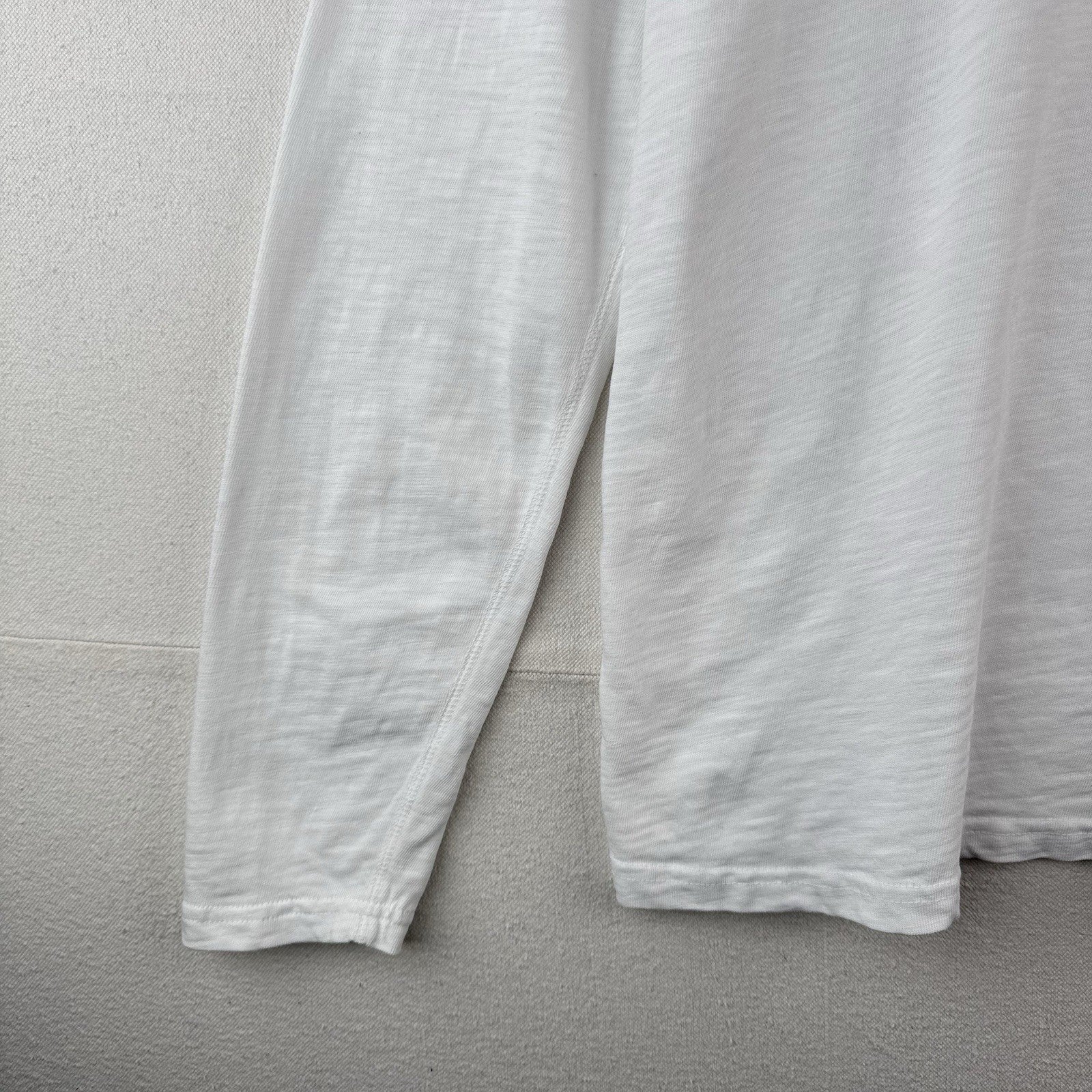 Lucky Brand Men’s Large Cotton Slub Henley Snap Button White Long Sleeve Shirt