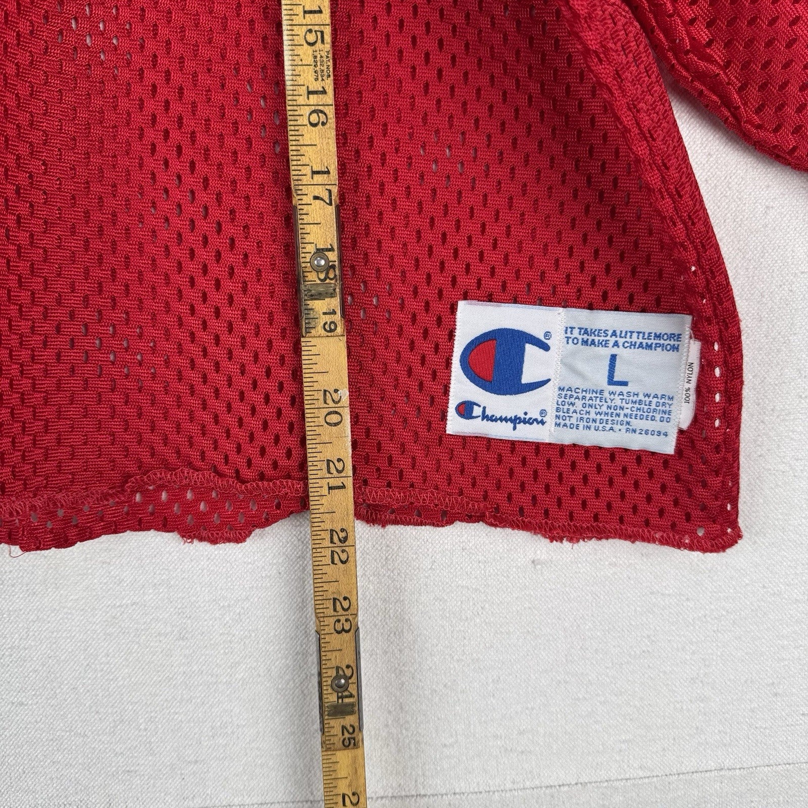 90’s Vintage Champion Nebraska Men’s L Football Practice Jersey Cropped Fishnet