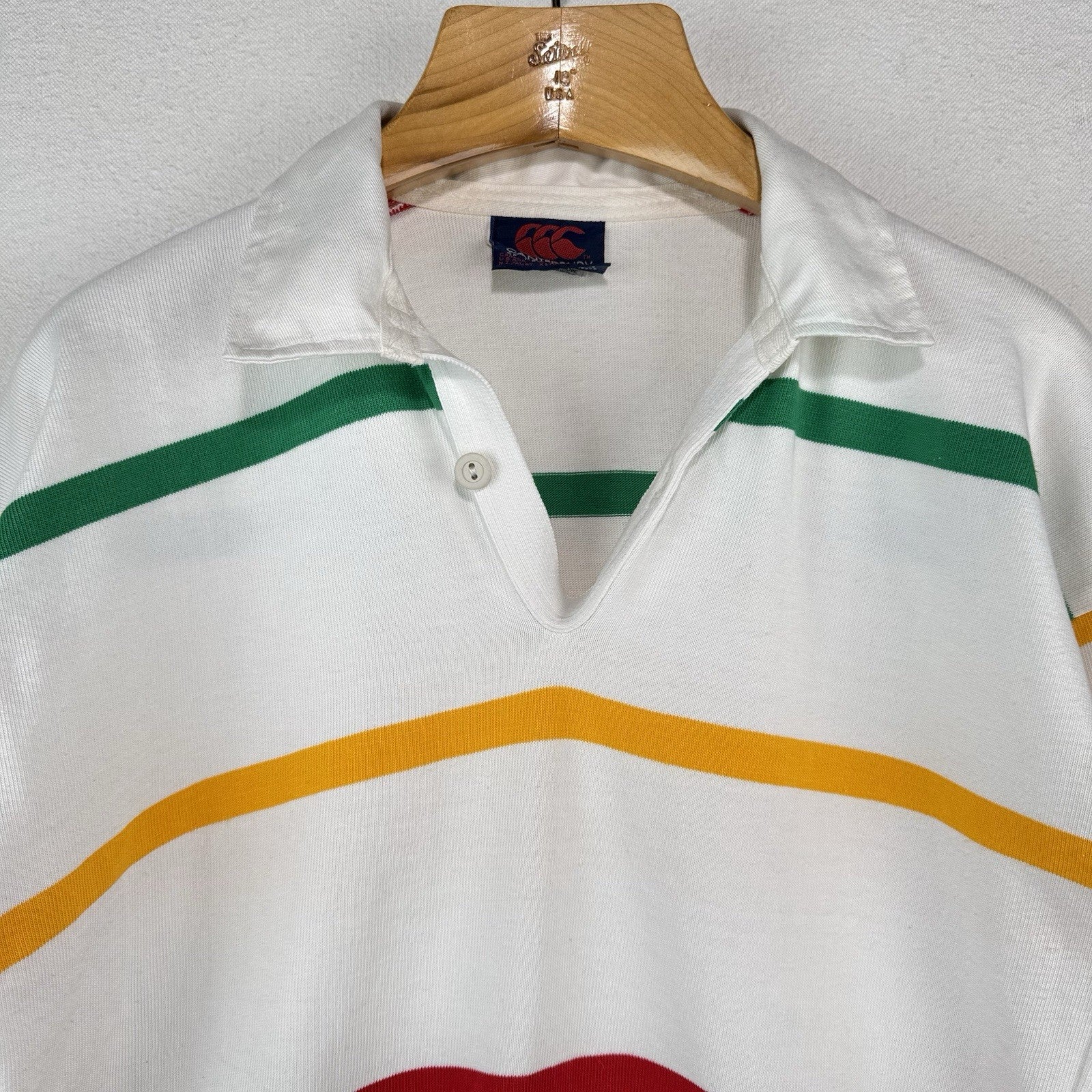 90’s Vintage Canterbury of New Zealand Rugby Shirt Men's XL Color Stripe Polo