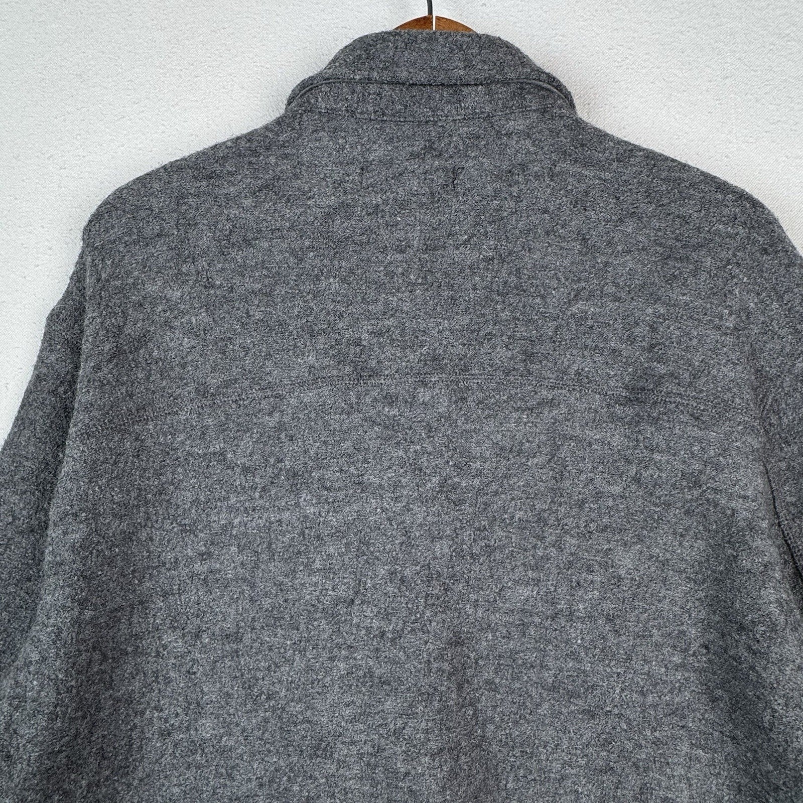 Banana Republic Wool Boucle Shirt Jacket Men’s Large Tall Gray Heather Button Up