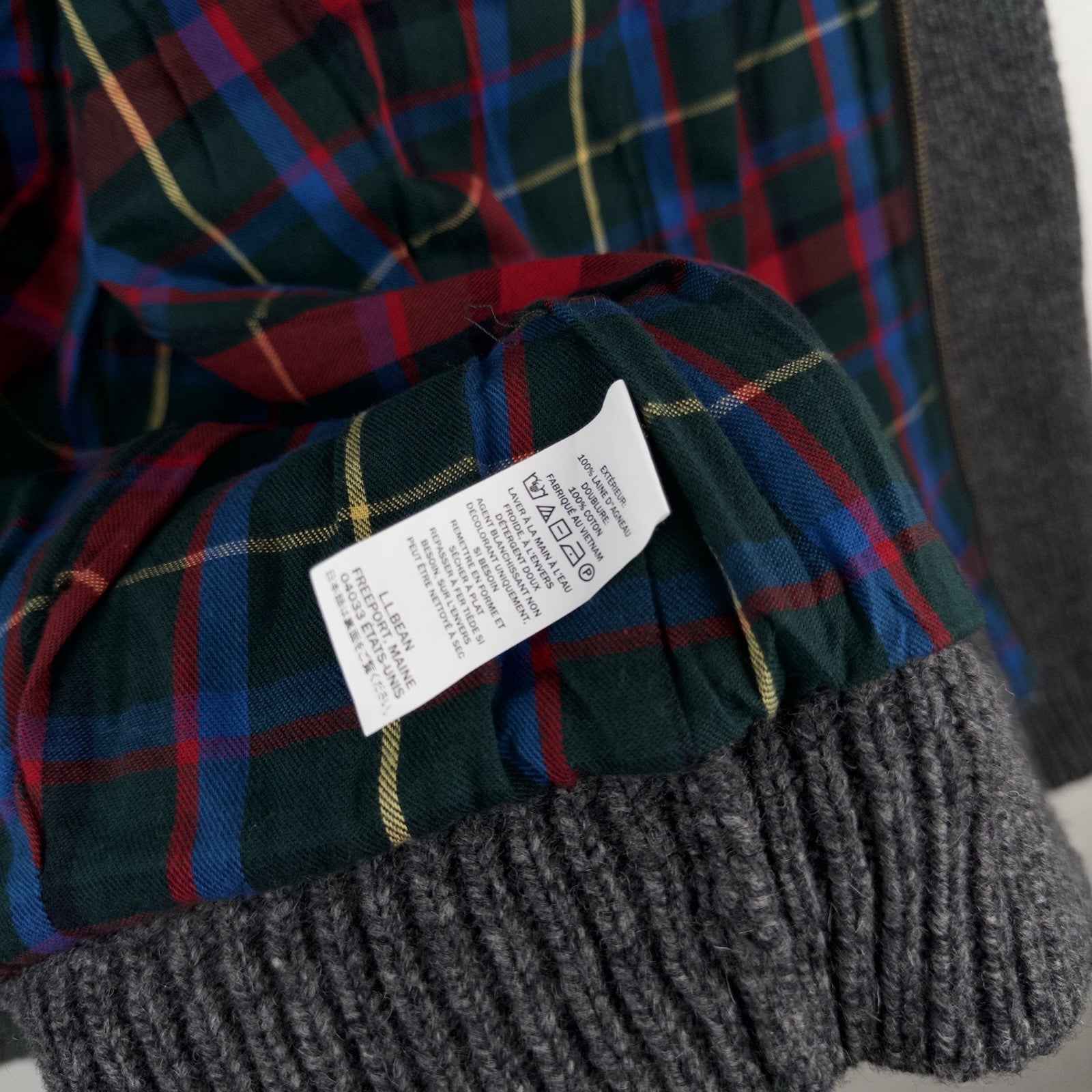 New L.L.Bean Classic Ragg Lambswool Cardigan Full-Zip Flannel Lined Men 3XL Gray