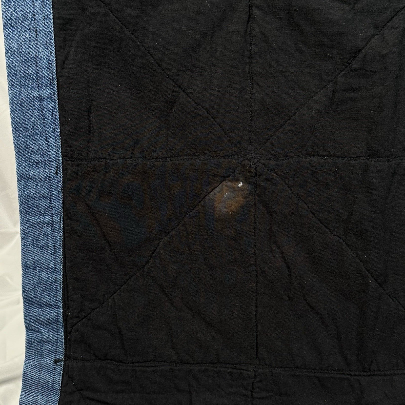 Handmade Square Patchwork Quilt Denim Edging Polo Pony Nautical 65”x65”