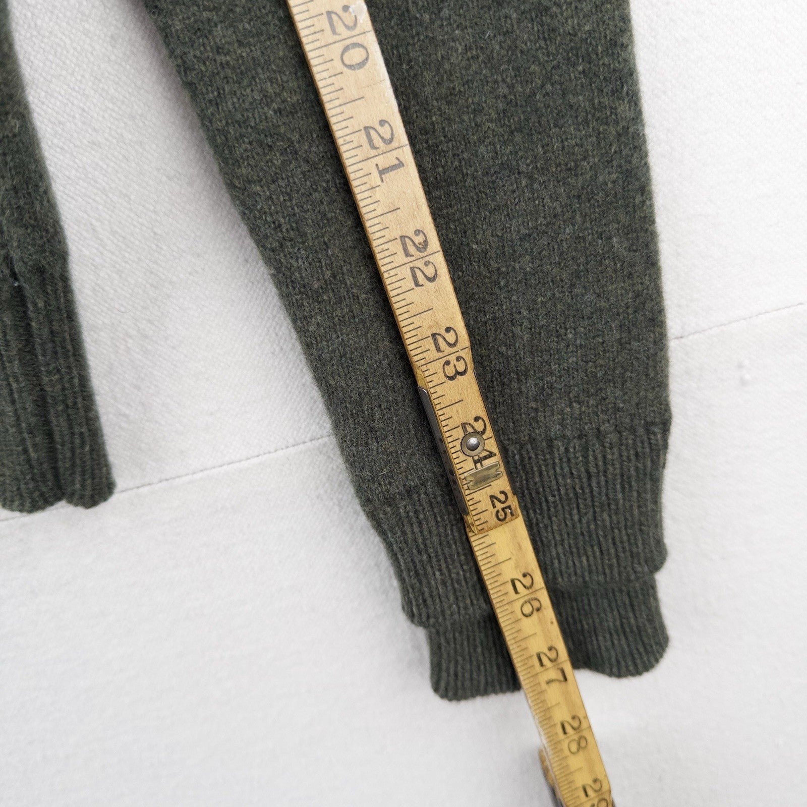 Alps & Meters Original Ski Race Knit Patrol Wool Cross Sweater Men’s S Green