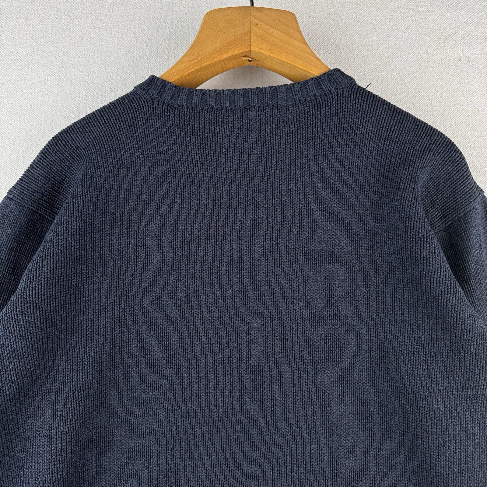 90’s Vintage Polo Ralph Lauren Sweater Men L Navy Blue Knit Pullover Blue Pony