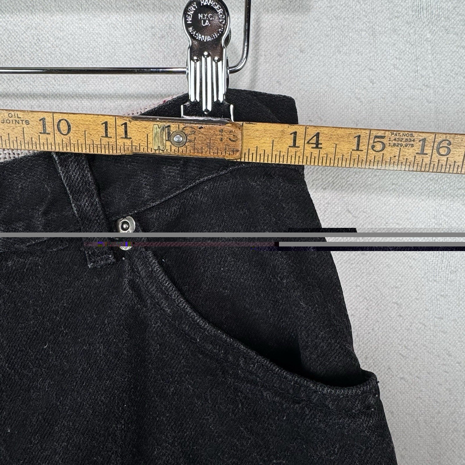 90’s Vtg Custom Lee Women 14P 28x27 High Waisted Black & Tapestry Jeans Made USA
