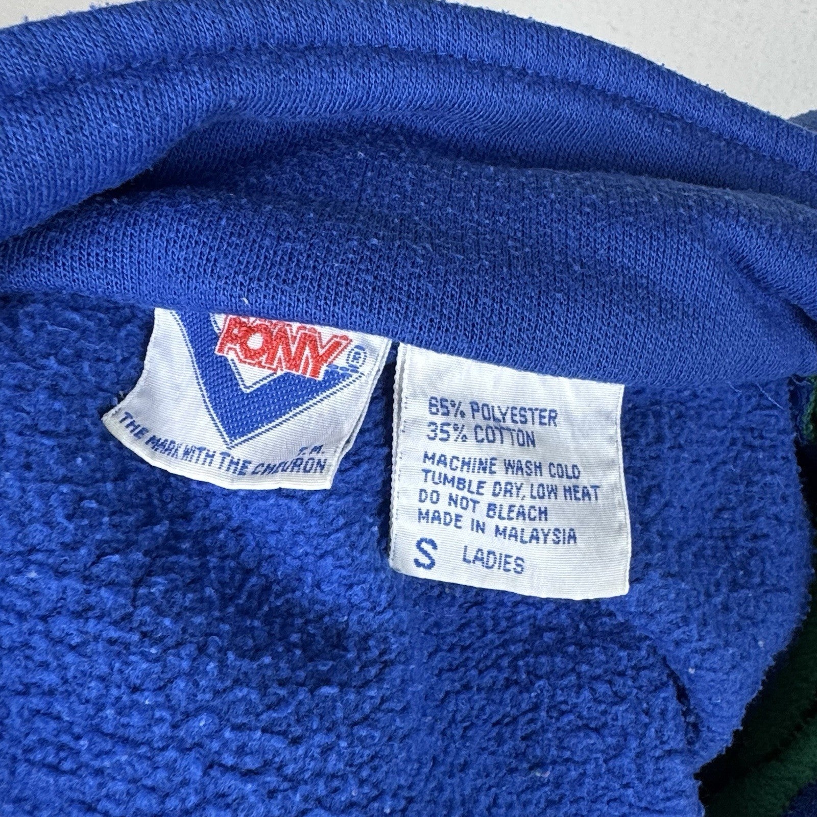 VTG Pony Track Jacket Men Small Retro Stripe Colorblock  Sweatshirt Full Zip Y2K