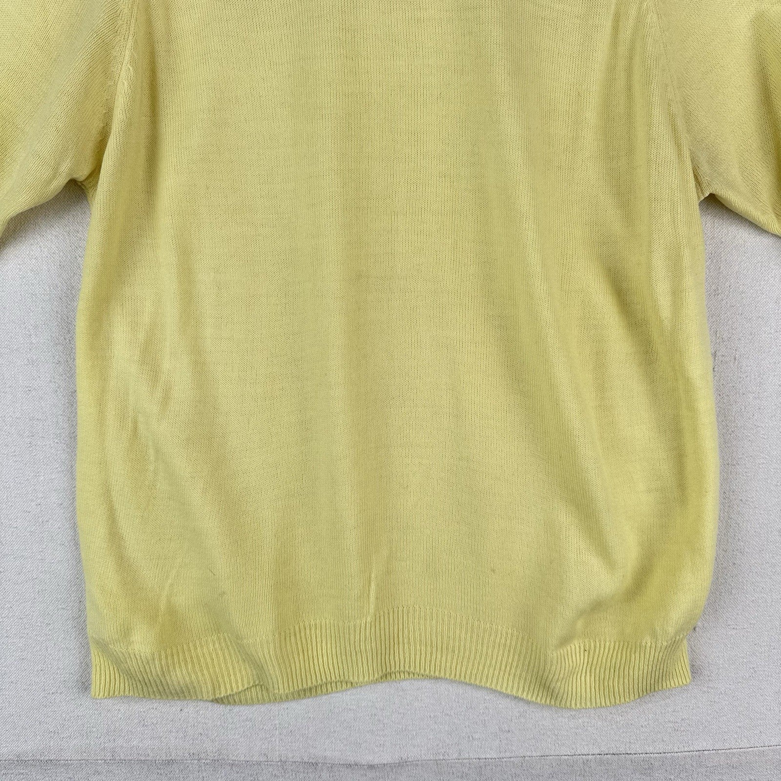 60’s Vtg Penney Town Craft S/S Yellow Knit Sweater Tee Acrylic Medium (38)