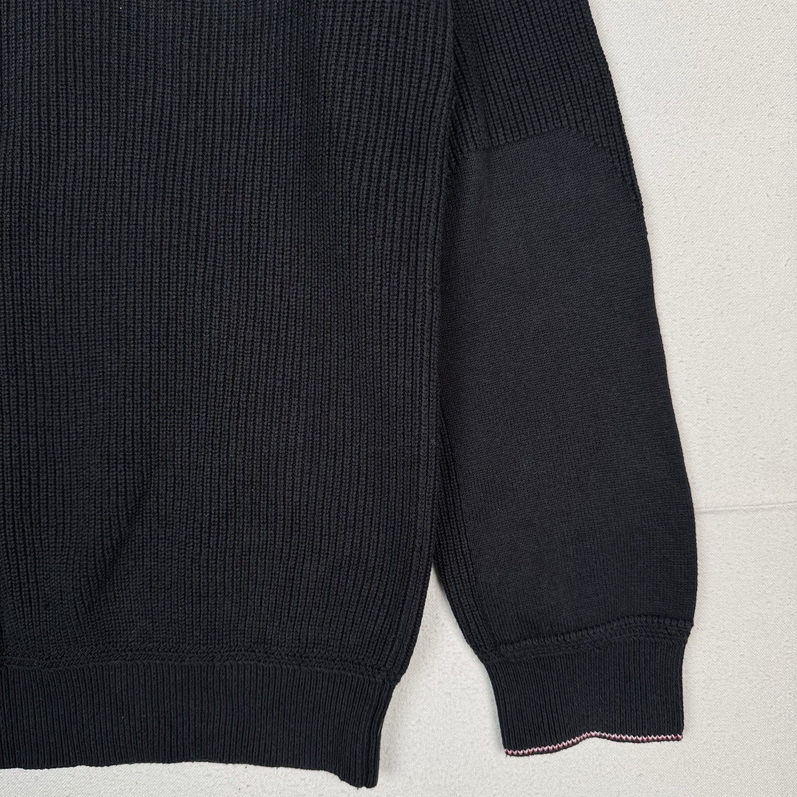 Tommy Hilfiger Quarter Zip XXL Black Pima Cotton/Cashmere Sweater Pullover