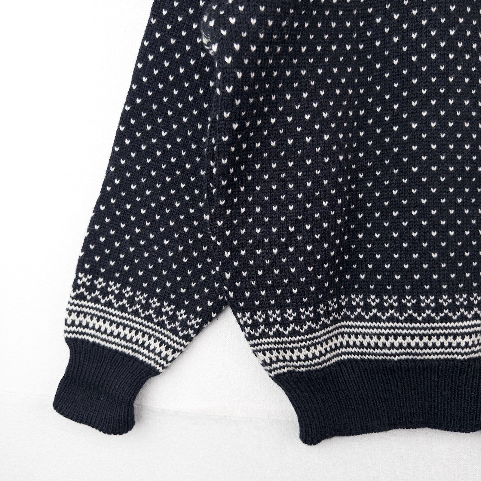 80’s Vtg Dale of Norway Pullover Sweater Men’s Large Fair Isle Wool Knit Black