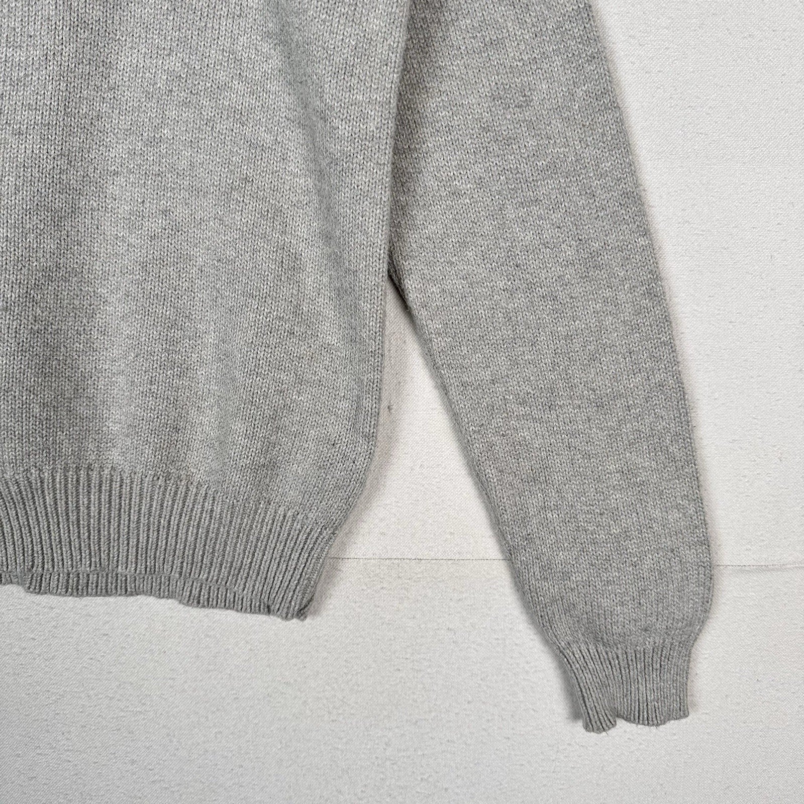 Vintage Polo Ralph Lauren Men’s 1/4 Zip Gray Cotton Knit Sweater Large