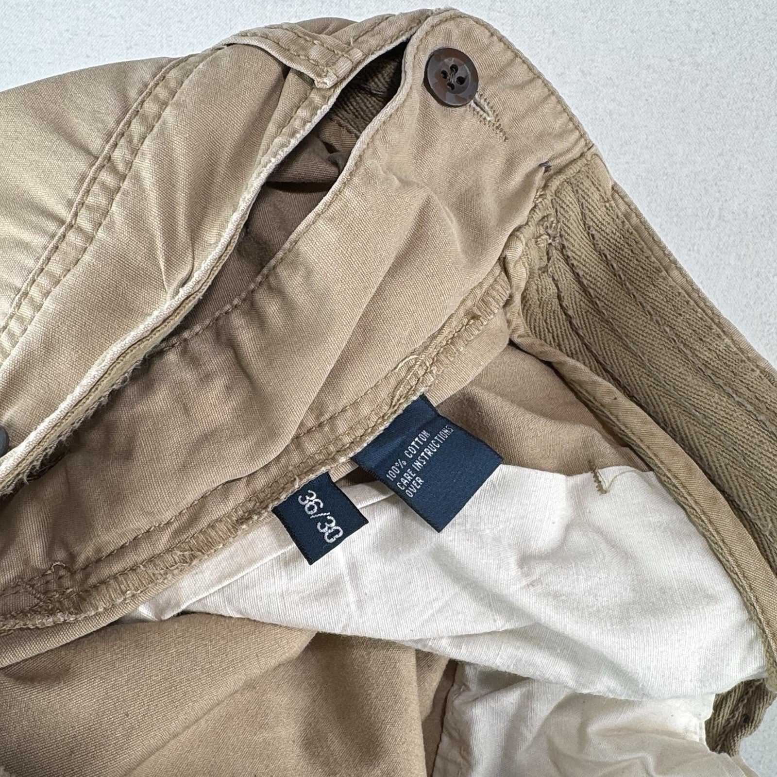 90’s Vtg Polo Ralph Lauren Men’s 36x30 Pocket Cargo Pants Military Beige M-51
