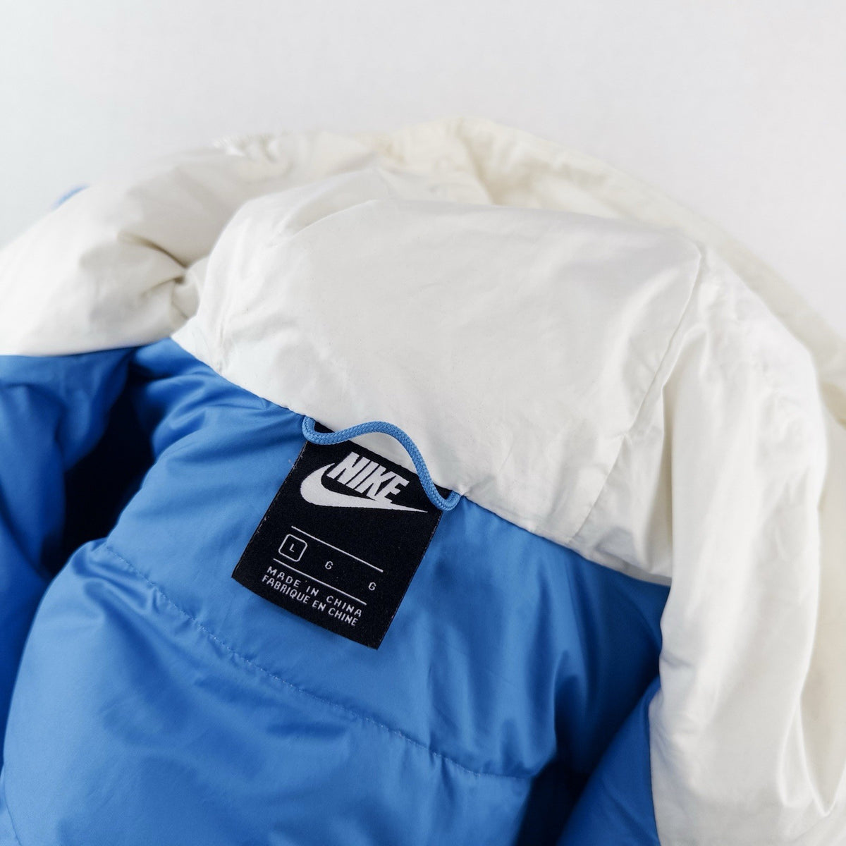 Nike Sportswear Windrunner Down Puffer Jacket Men’s Large Blue White Colorblock