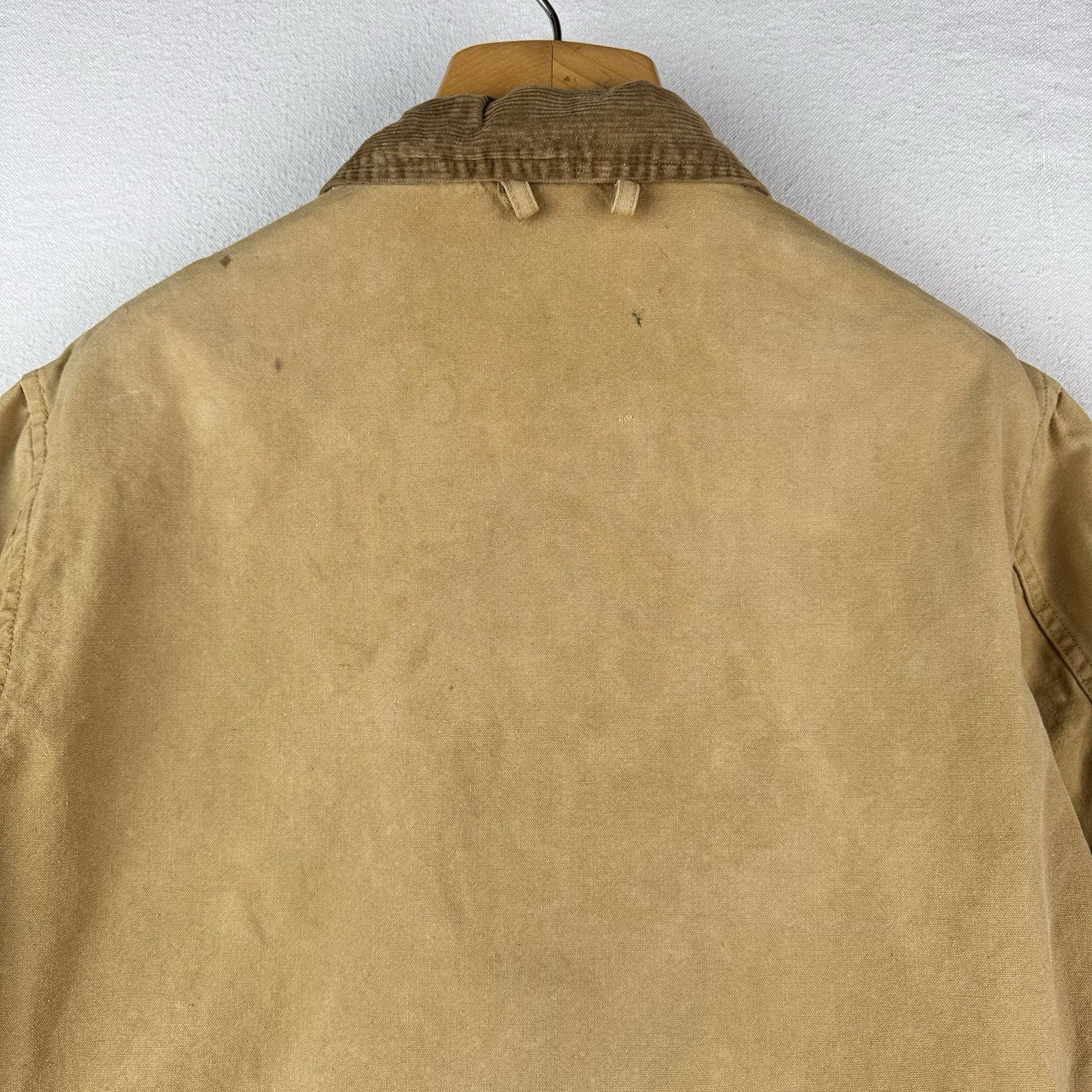 40s 50’s Vtg Hetterick Mfg Co Hunting Jacket Chore Coat Patches 46” USA *Read