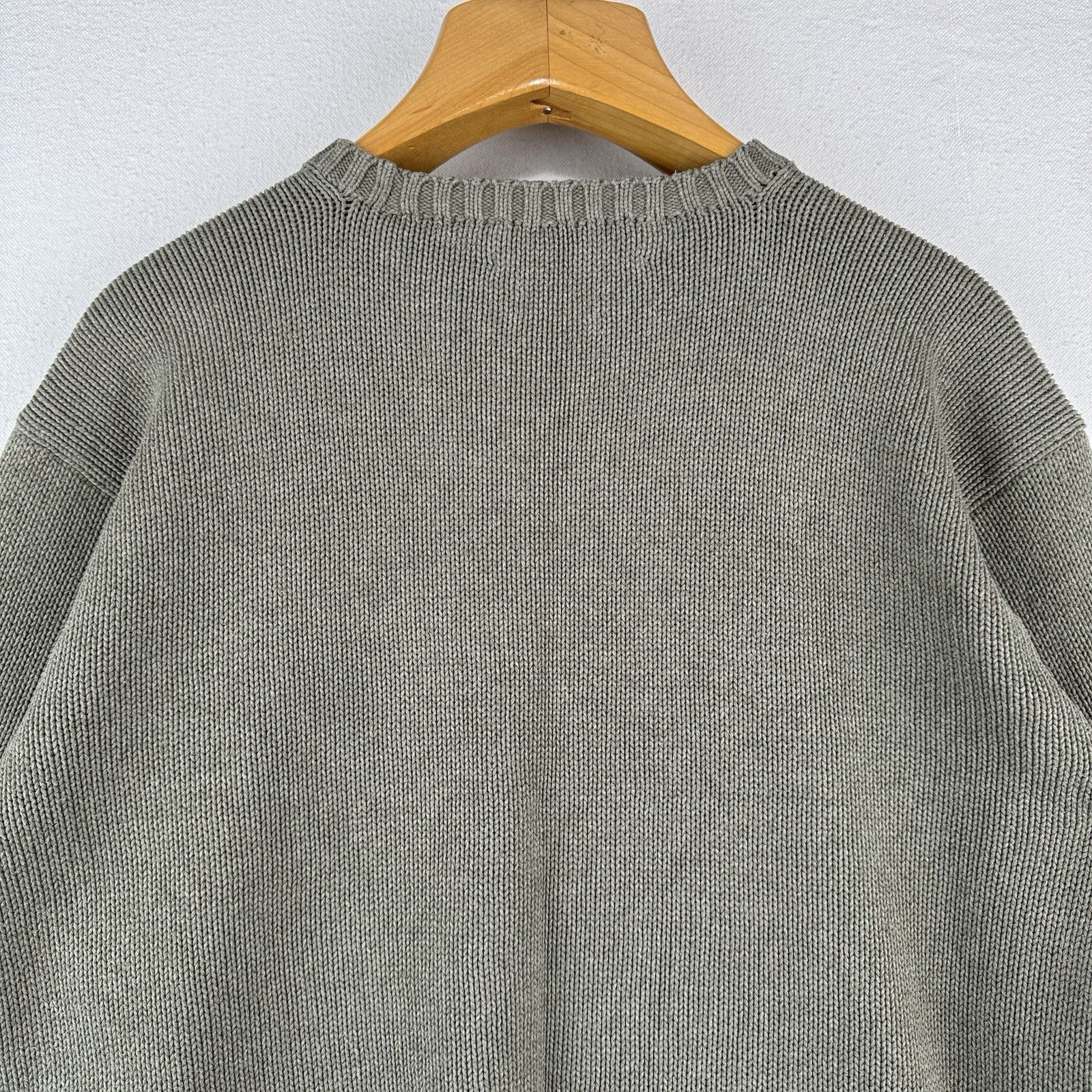 90s Vintage Polo Ralph Lauren Men’s M Olive Marled Knit Sweater 100% Cotton