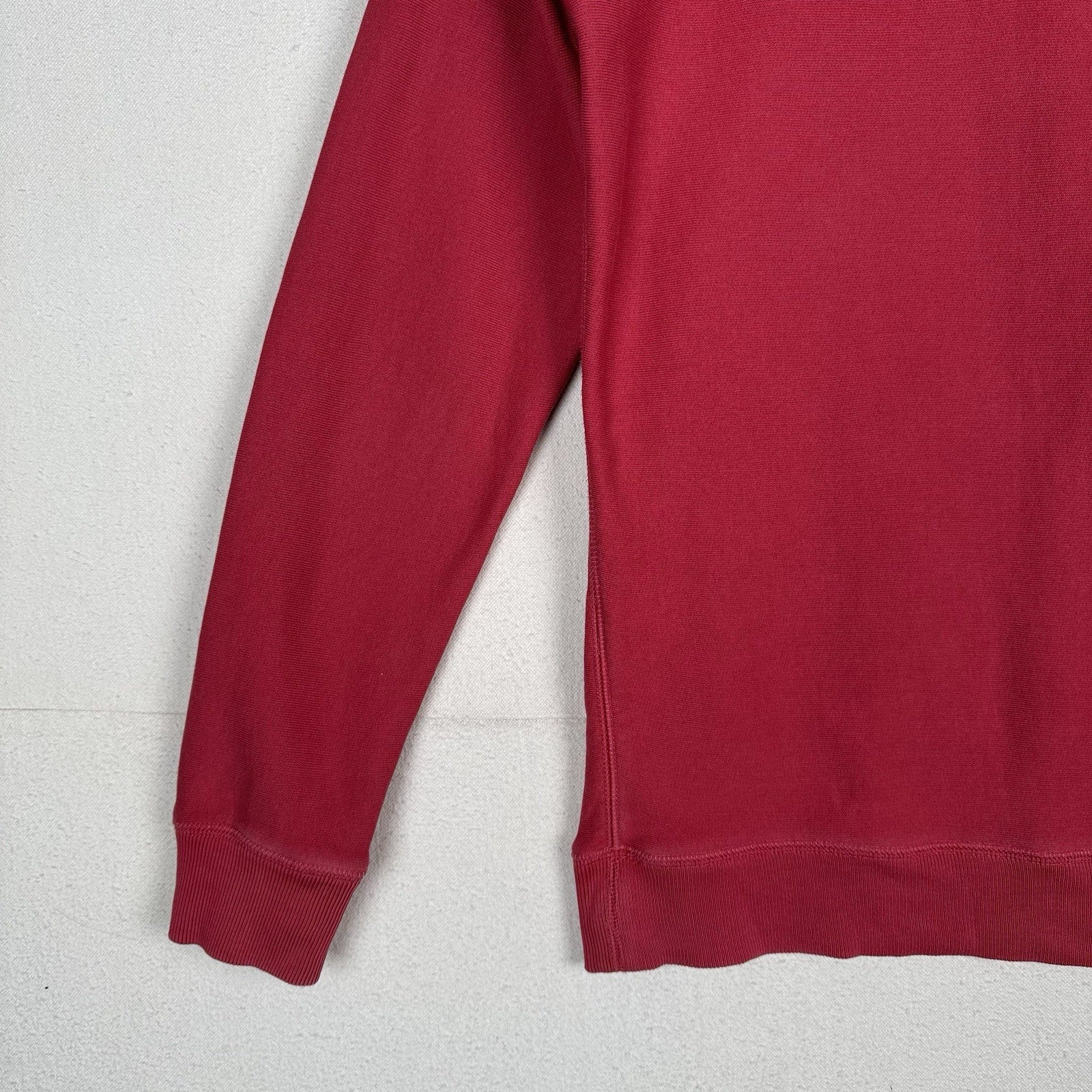 Roundtree & Yorke Men’s Long Sleeve Henley 1/4 Button Red Pink Salmon Medium M