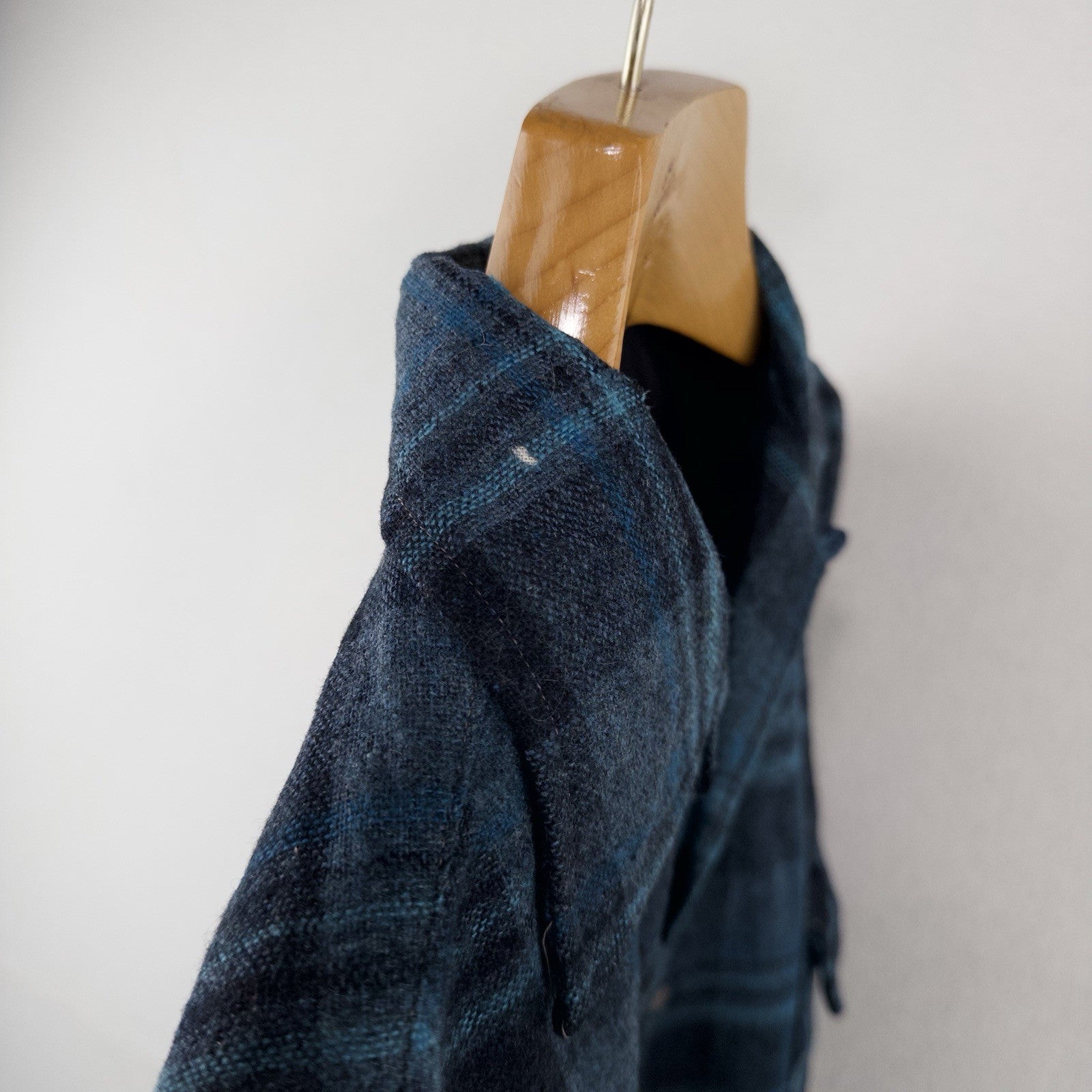 50’s Vtg Ponderosa Virgin Wool Blend Flap Pocket Blue Plaid Flannel Work Shirt