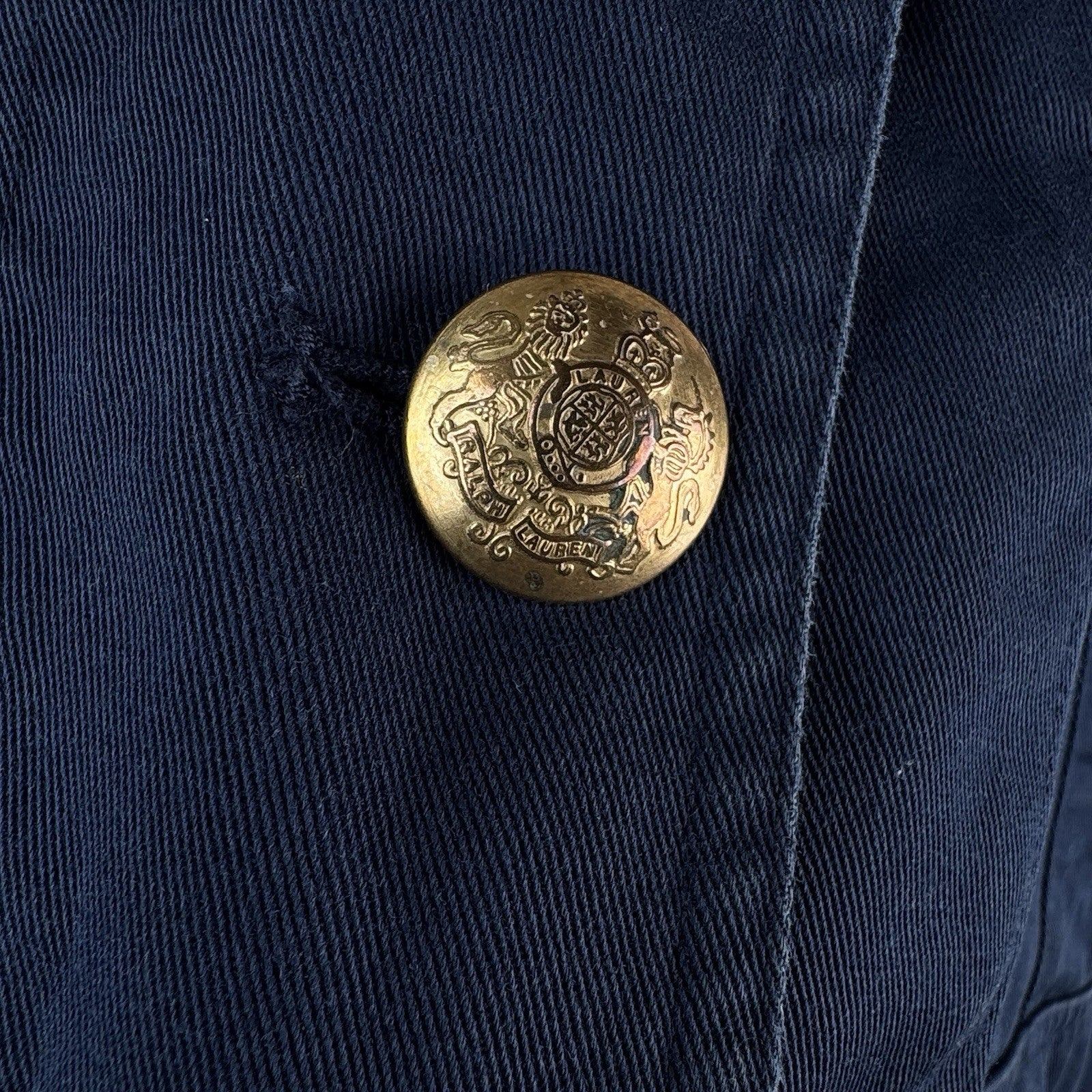 Lauren Ralph Lauren Military Field Jacket Blue Gold Buttons Women's 12 *Read