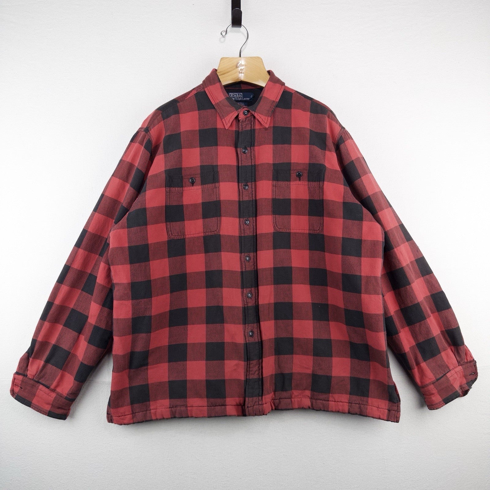 90’s Polo Ralph Lauren XL Farrell Insulated Lined Buffalo Flannel Shirt Jacket