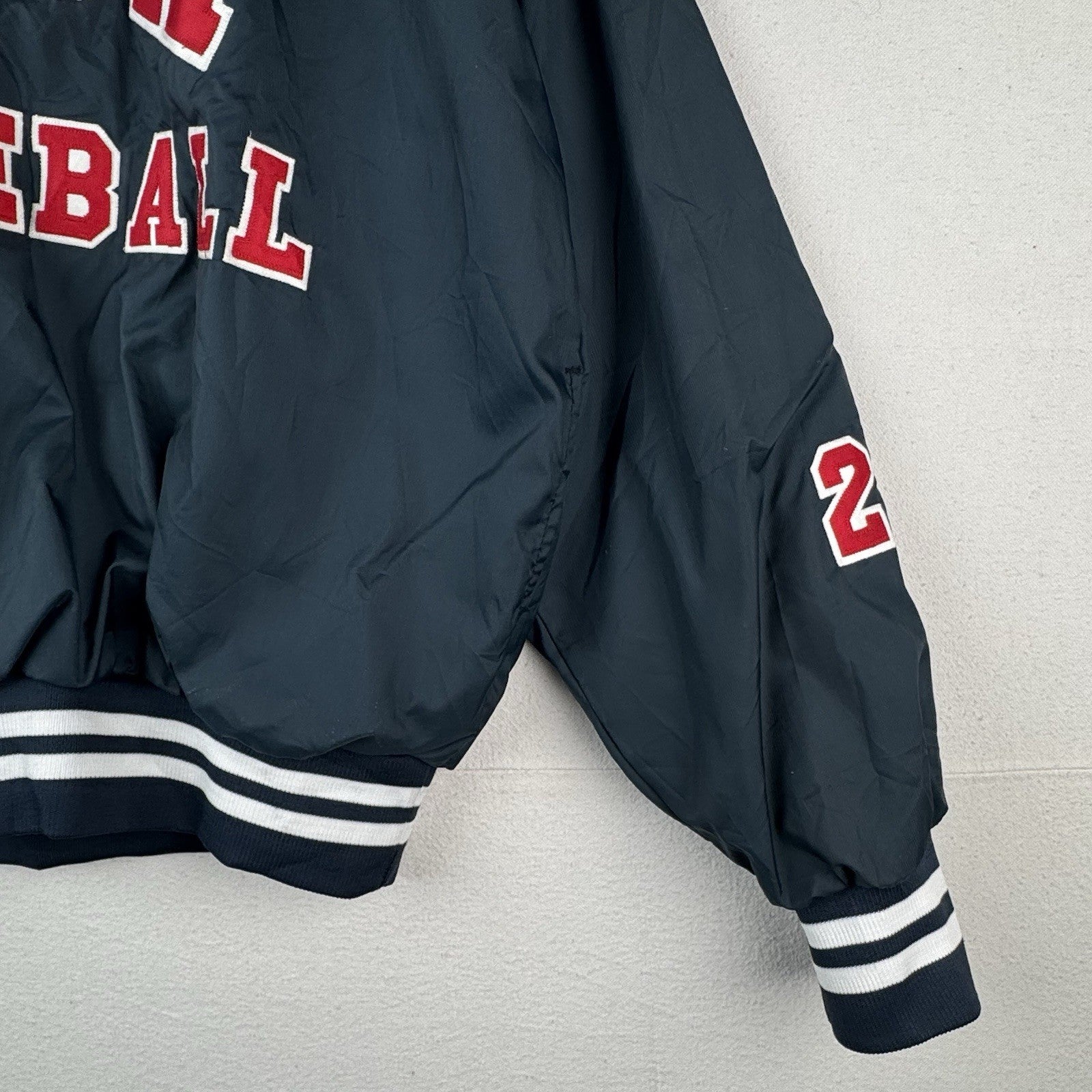 USA Baseball Player Pullover Windbreaker Jacket XL 46-48 Blue #22