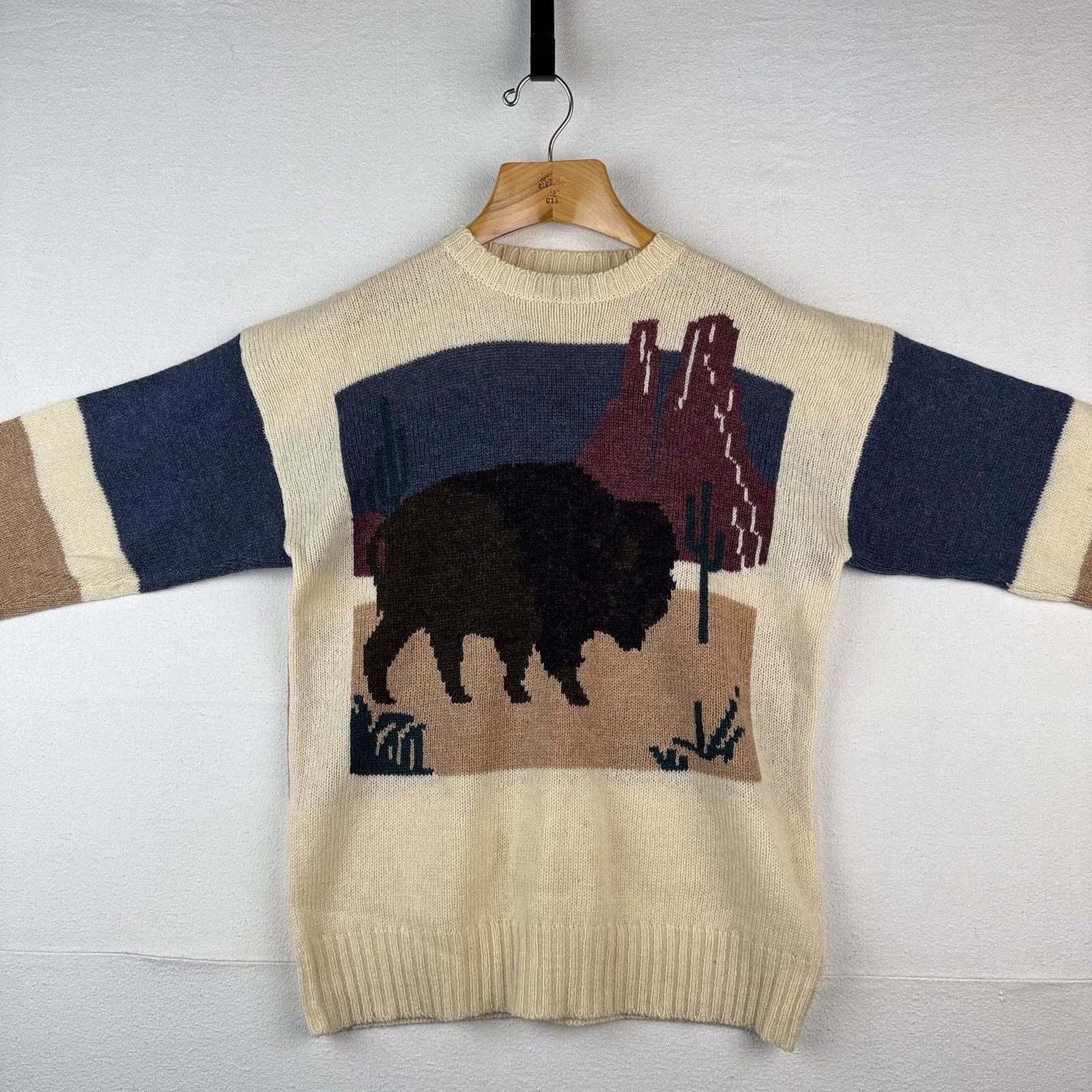 Vintage Pringle of Scotland Southwest Bison Sweater Men’s Large Shetland Wool