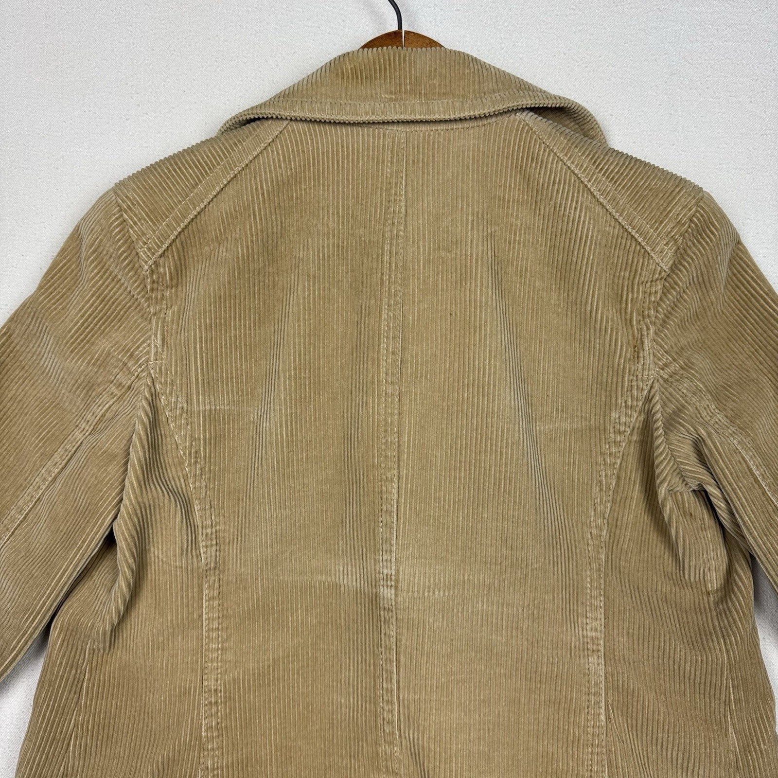 Gap Coat Jacket Womens S Double Breasted Corduroy Tan Beige