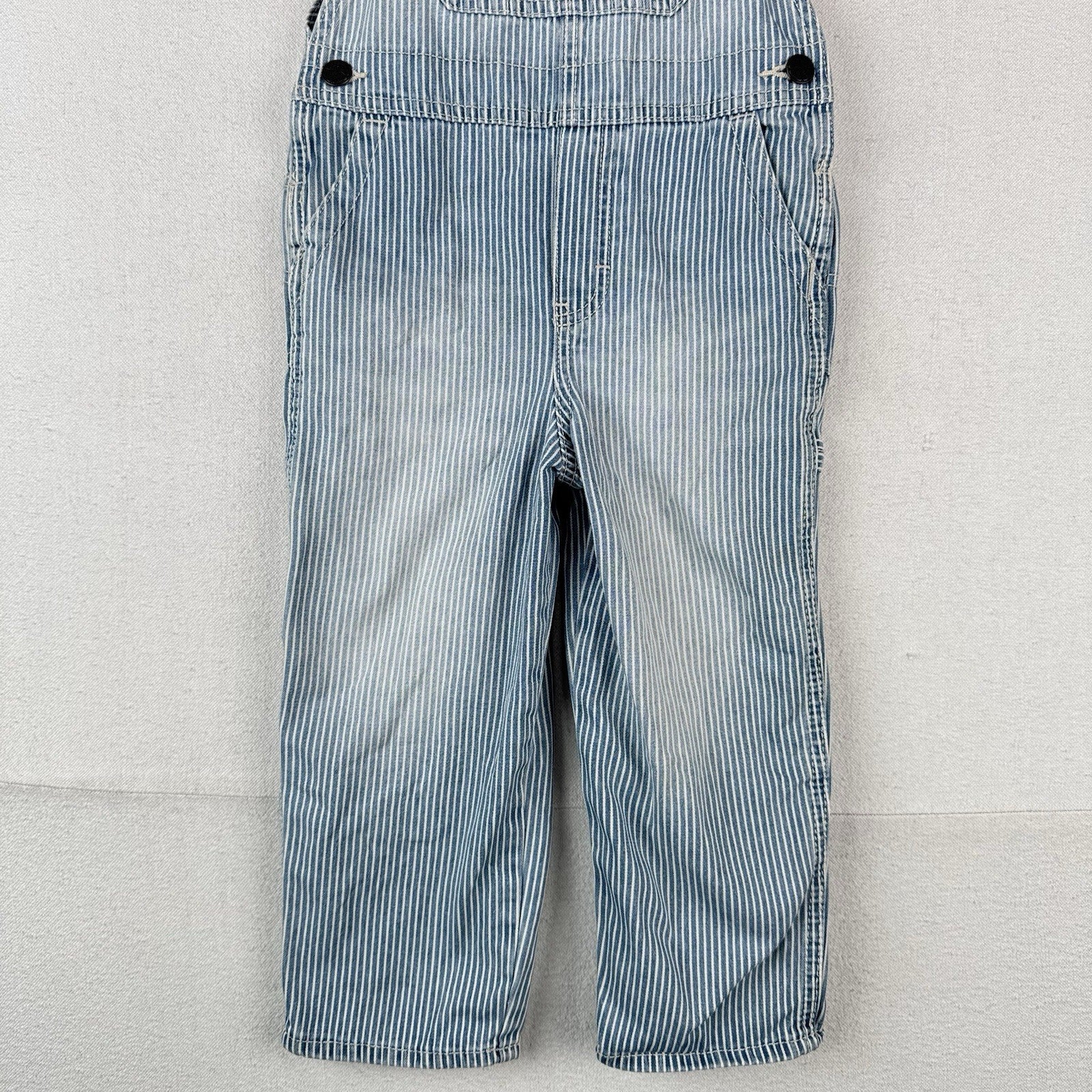 OshKosh B’gosh Blue Hickory Stripe Overalls Size 4T Vestbak