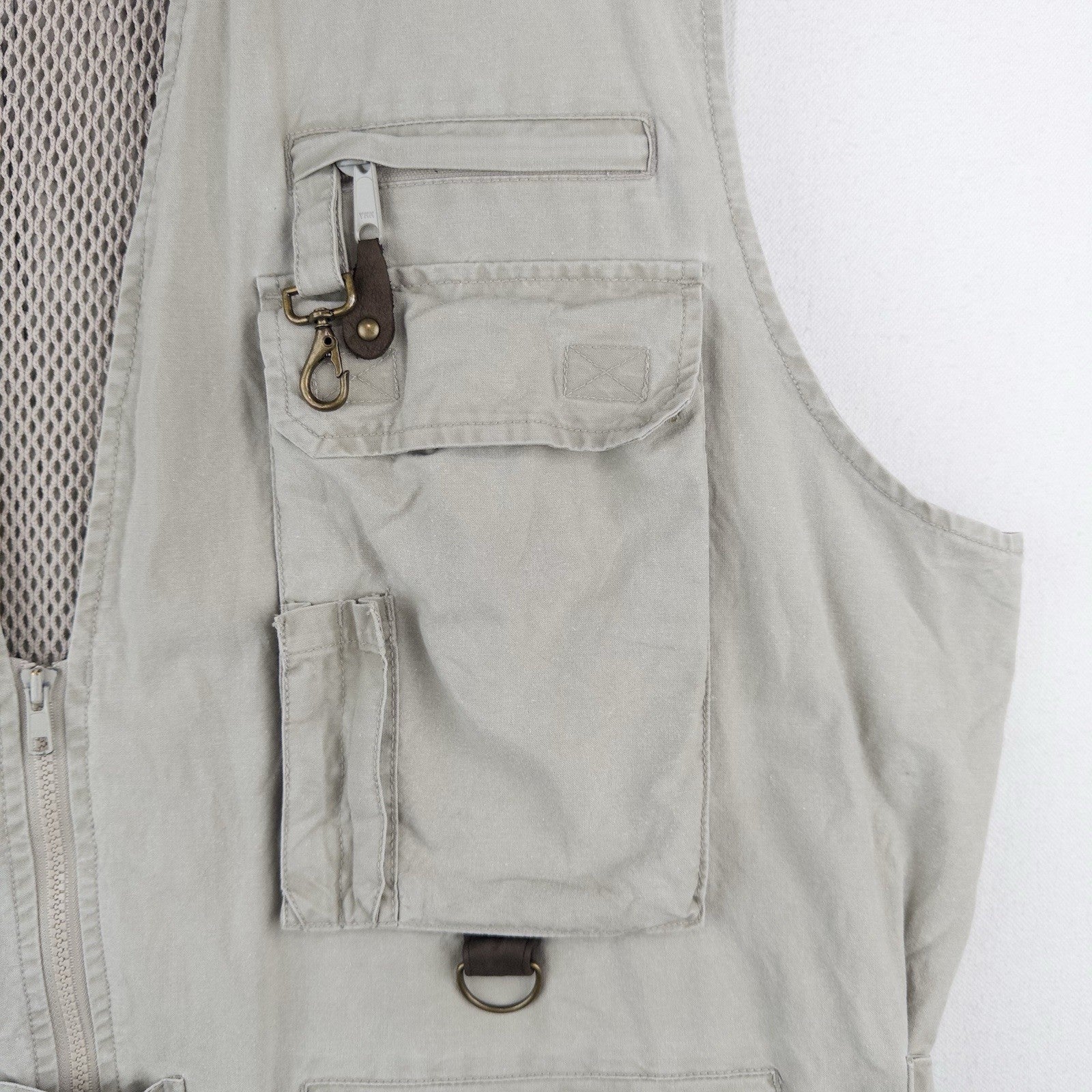 90’s Vtg Eddie Bauer Vest Men’s 2XLT Beige Fishing Jacket Hunting Cargo *Read