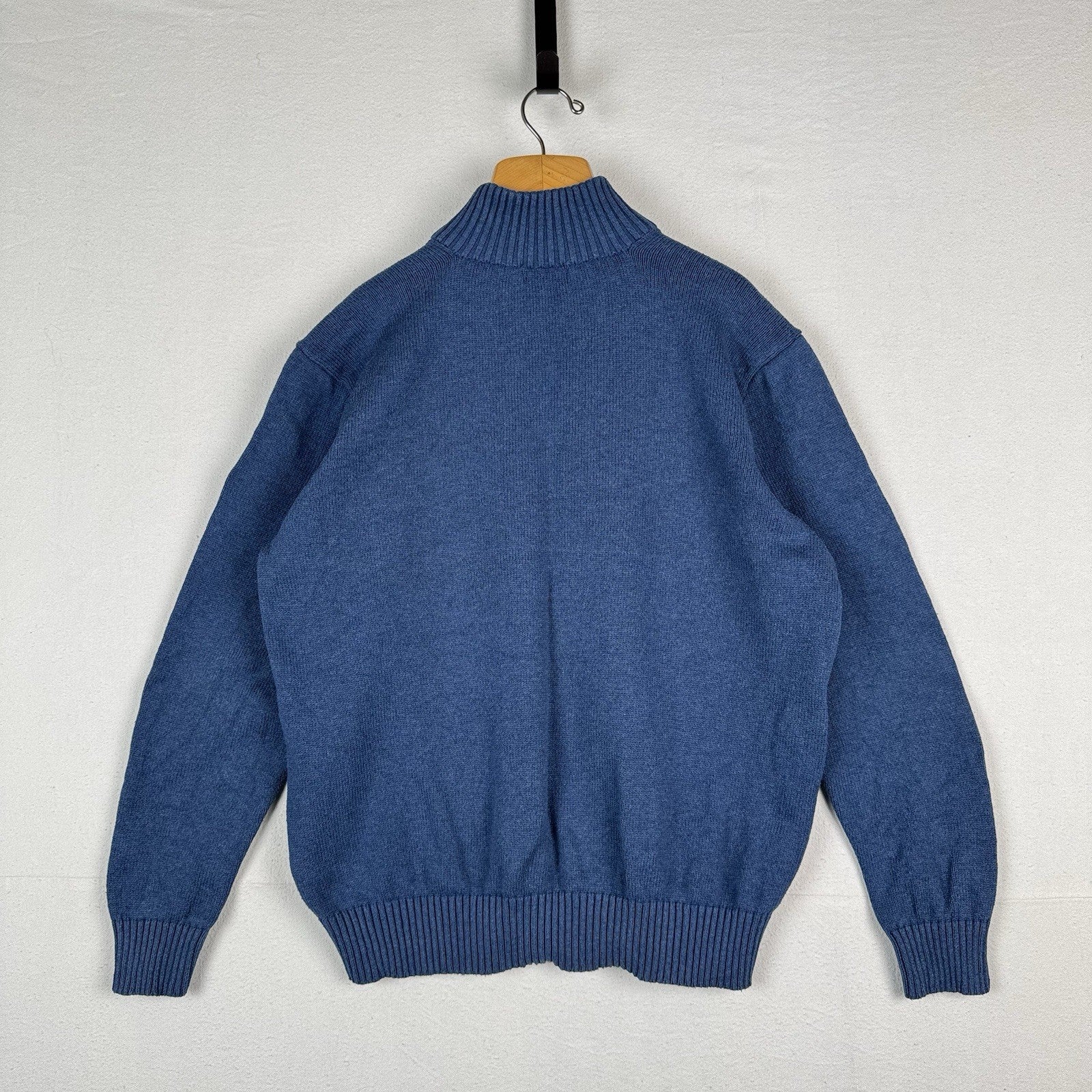 Polo Ralph Lauren 1/4 Button Neck Sweater Men’s 2XL XXL Blue Cotton Pullover
