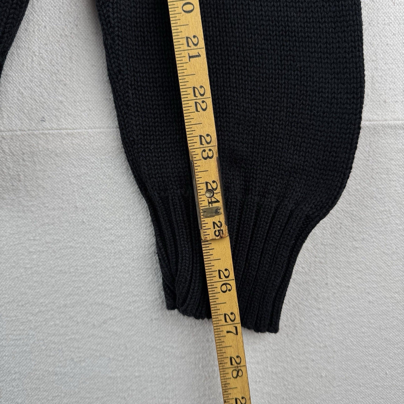 Vtg Polo Jeans Company Ralph Lauren 1/4 Zip Mens L  Crest Patch Black *Read