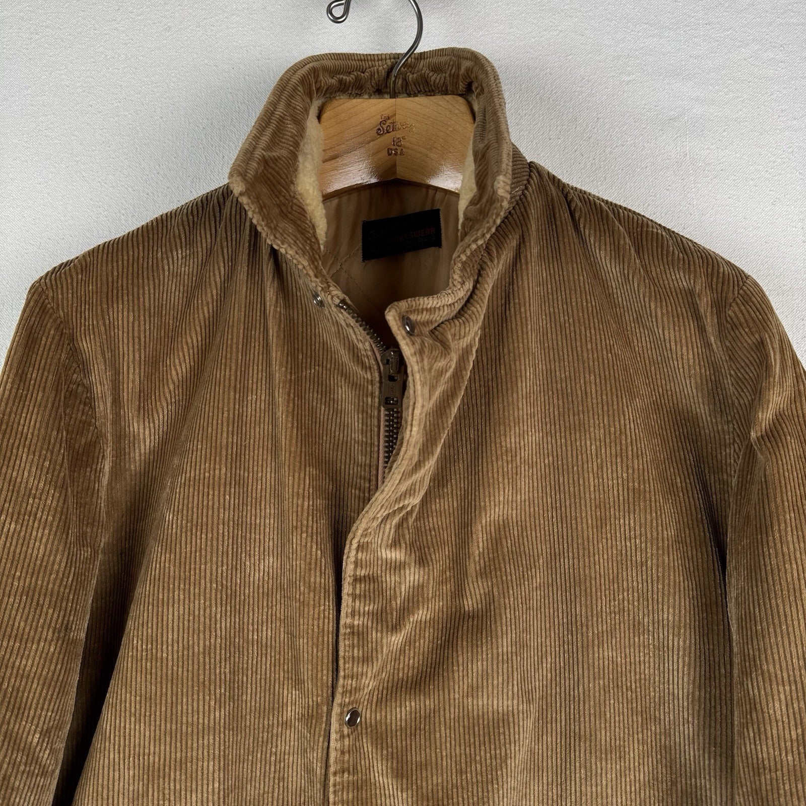 60s Marshall Co Gamemaster Mens XL Pearl Snap Corduroy Field Barn Chore Coat USA