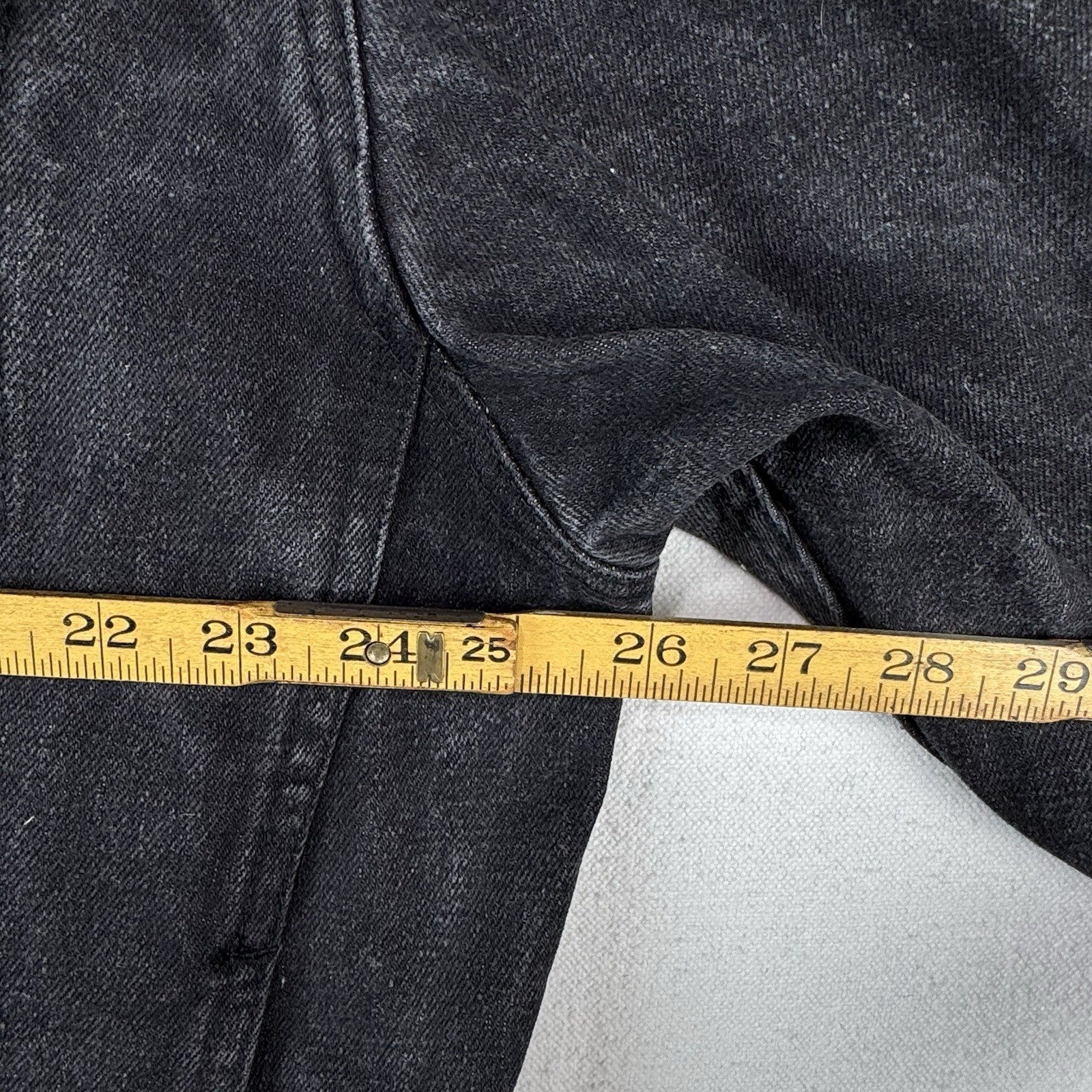 80’s Vintage Bugle Boy Denim Trucker Jacket Men’s XL Boxy Faded Black *Read