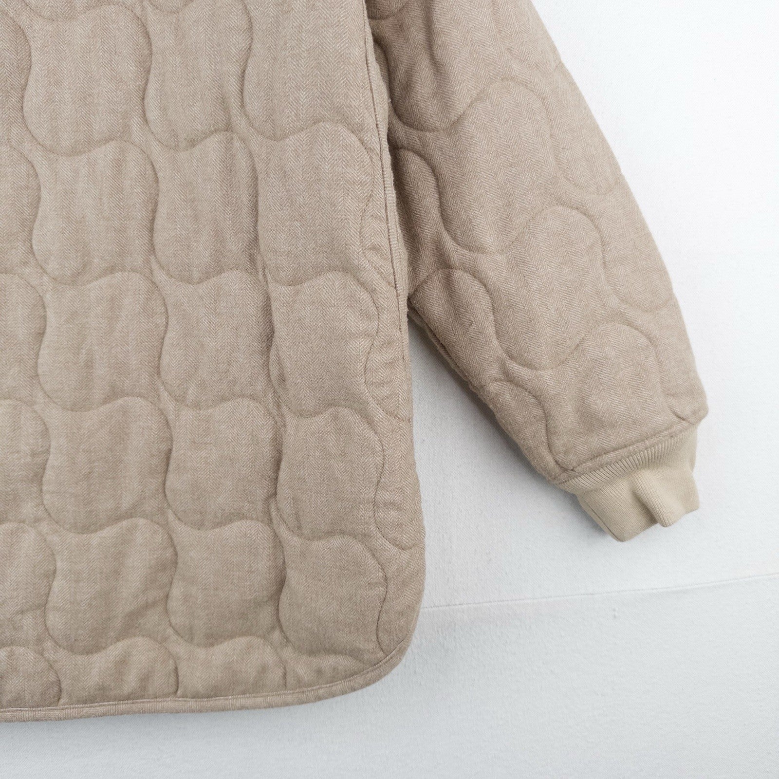 Madewell Quilted Oversized Wool Bomber Jacket Women’s Small Beige