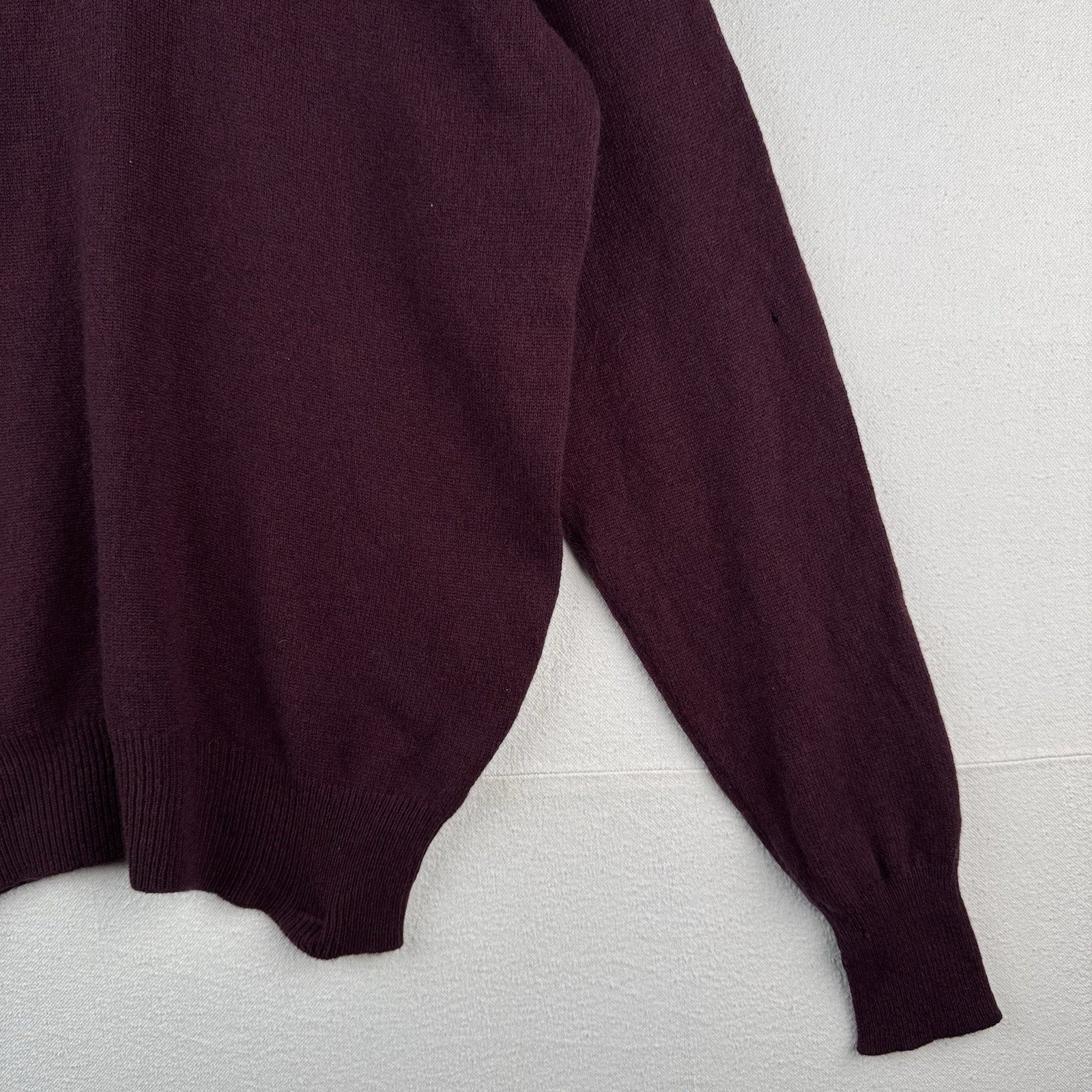 Polo Ralph Lauren 100% Lambswool Long Sleeve Polo Sweater Men's Large Burgundy