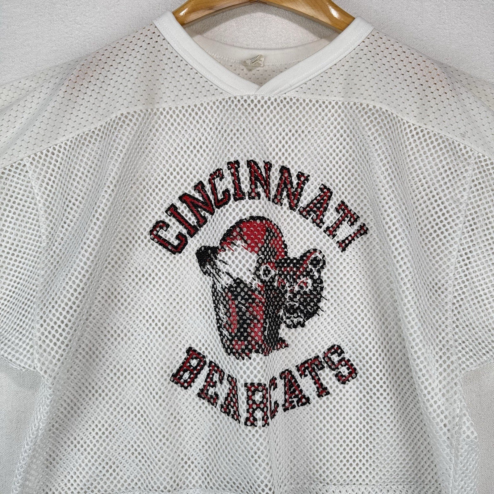90's Vtg Bike Cincinnati Bearcats Football Mesh Crop Practice Jersey L/XL USA