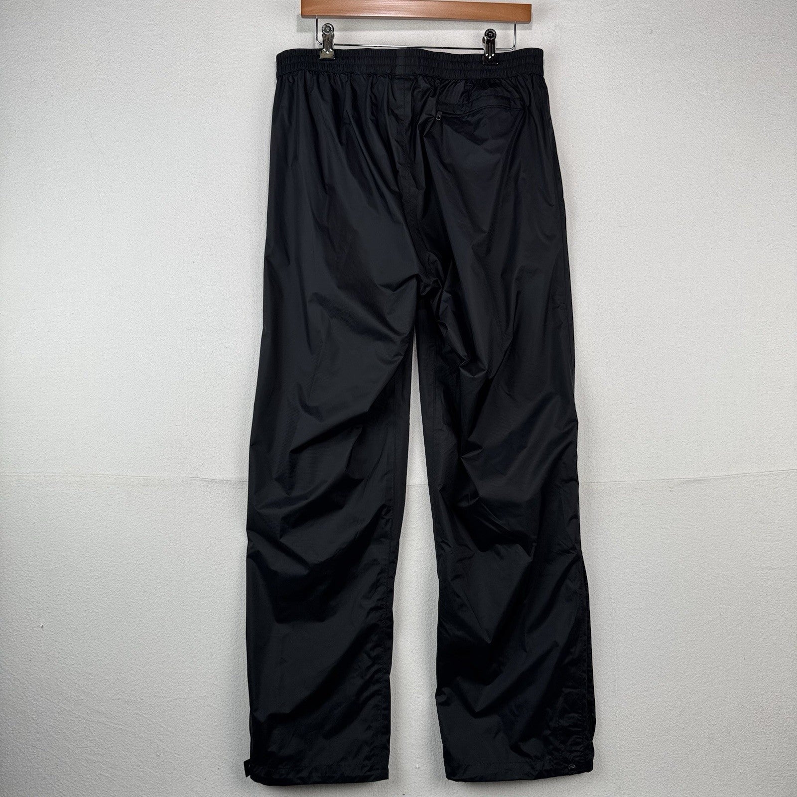 Marmot Pants Men’s L Black Ripstop Side Zip PreCip Eco Rain Waterproof Hiking