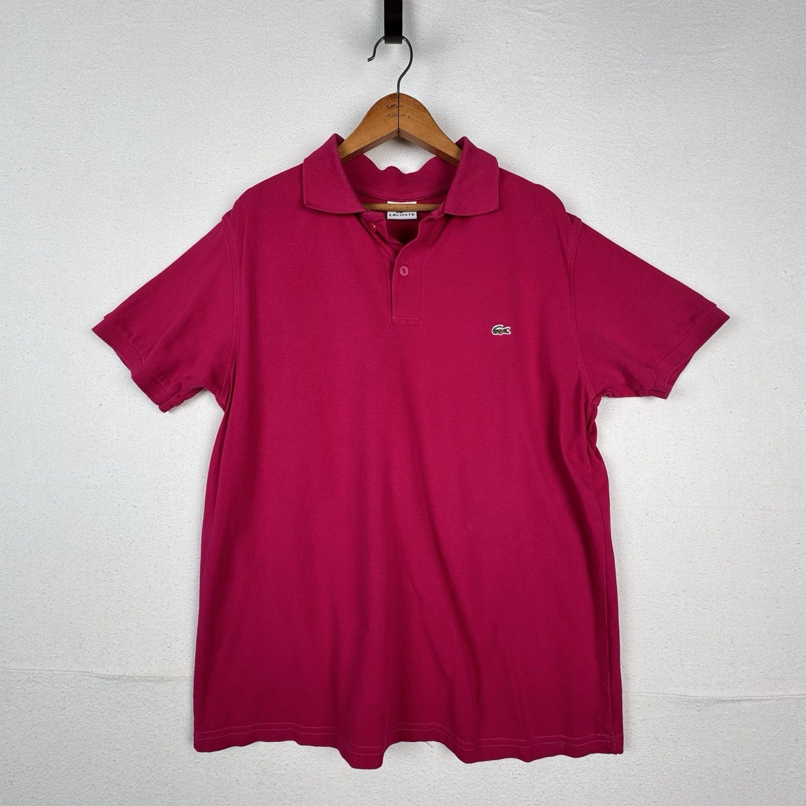 Lacoste Polo Shirt Men's 2XL Pink Classic Fit Embroidered Logo Tennis Preppy