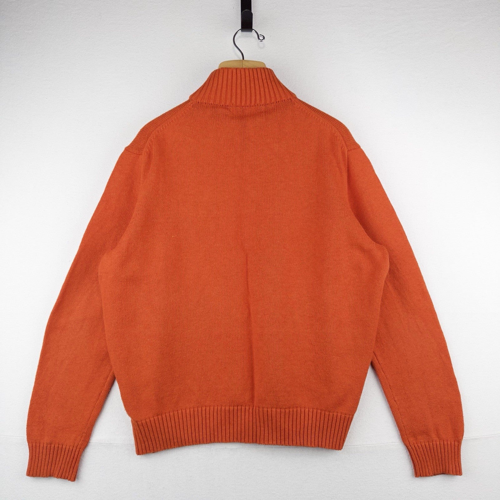 Polo Ralph Lauren Men’s XL Orange Cotton Quarter Zip Pullover Sweater
