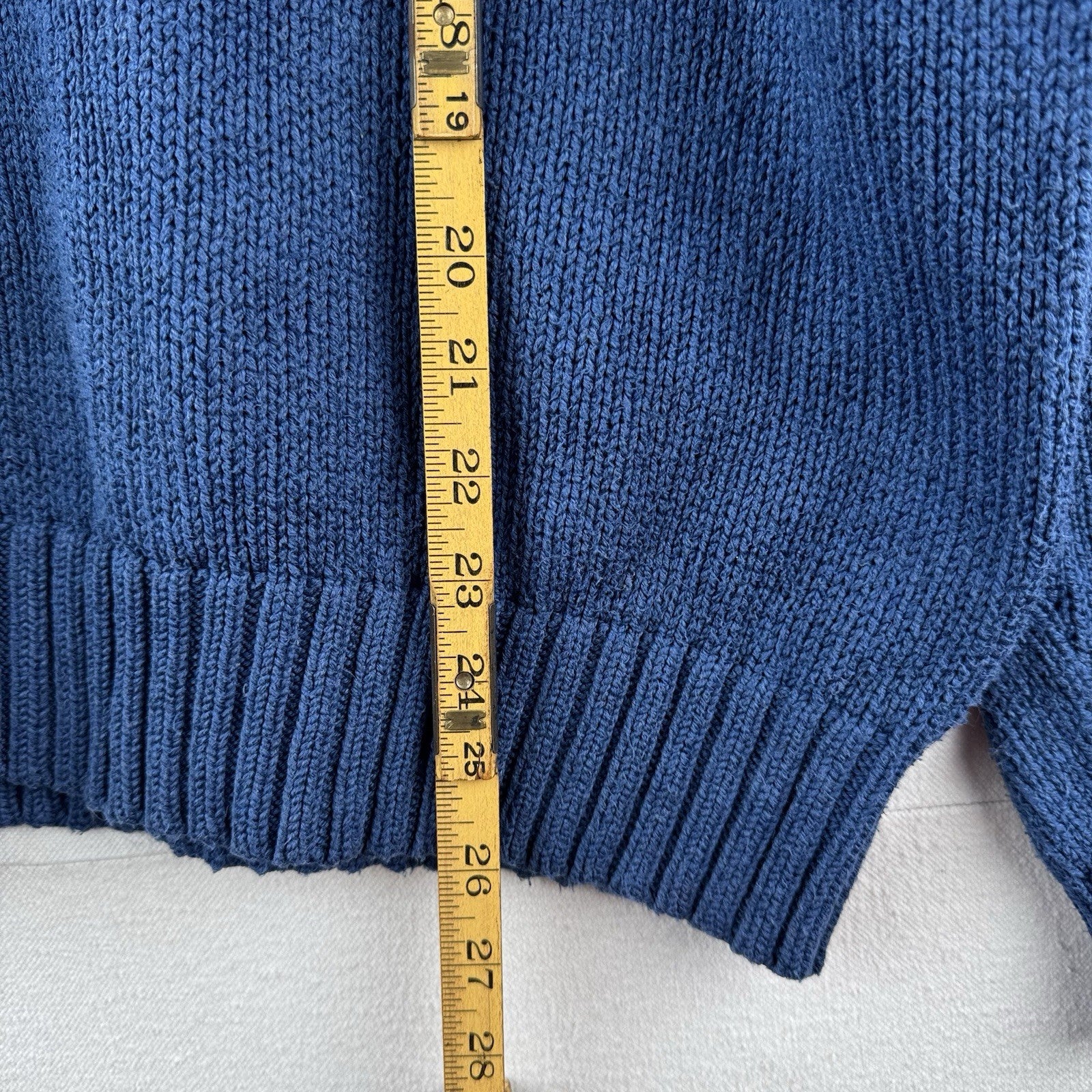 90’s Vintage Polo Ralph Lauren Sweater Men XL Blue Chunky Knit Crew Yellow Pony