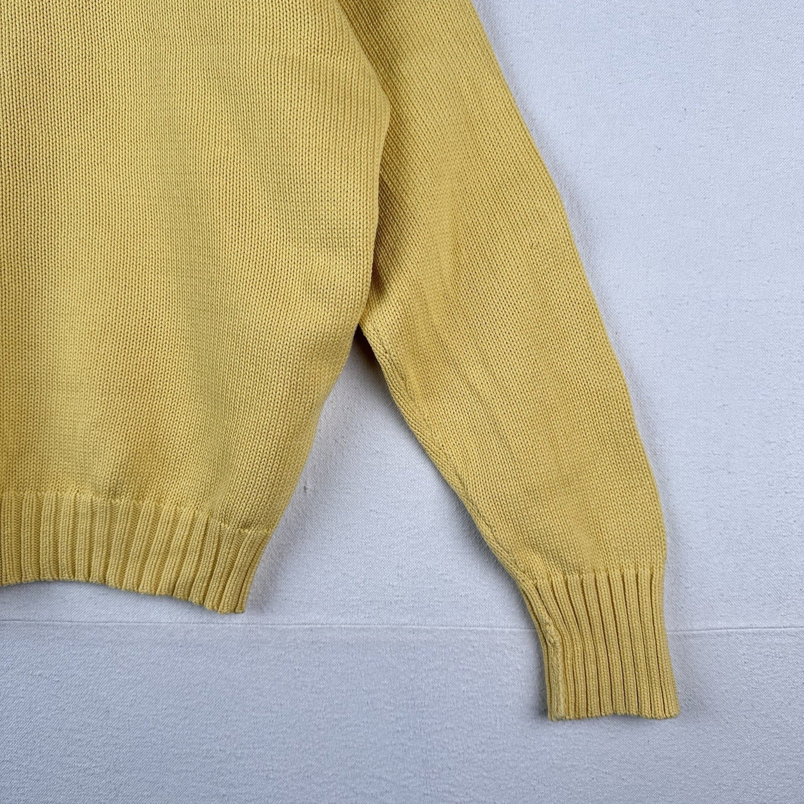 90’s Vtg Polo Ralph Lauren Sweater Men’s Large Pale Yellow Knit Cotton *Read