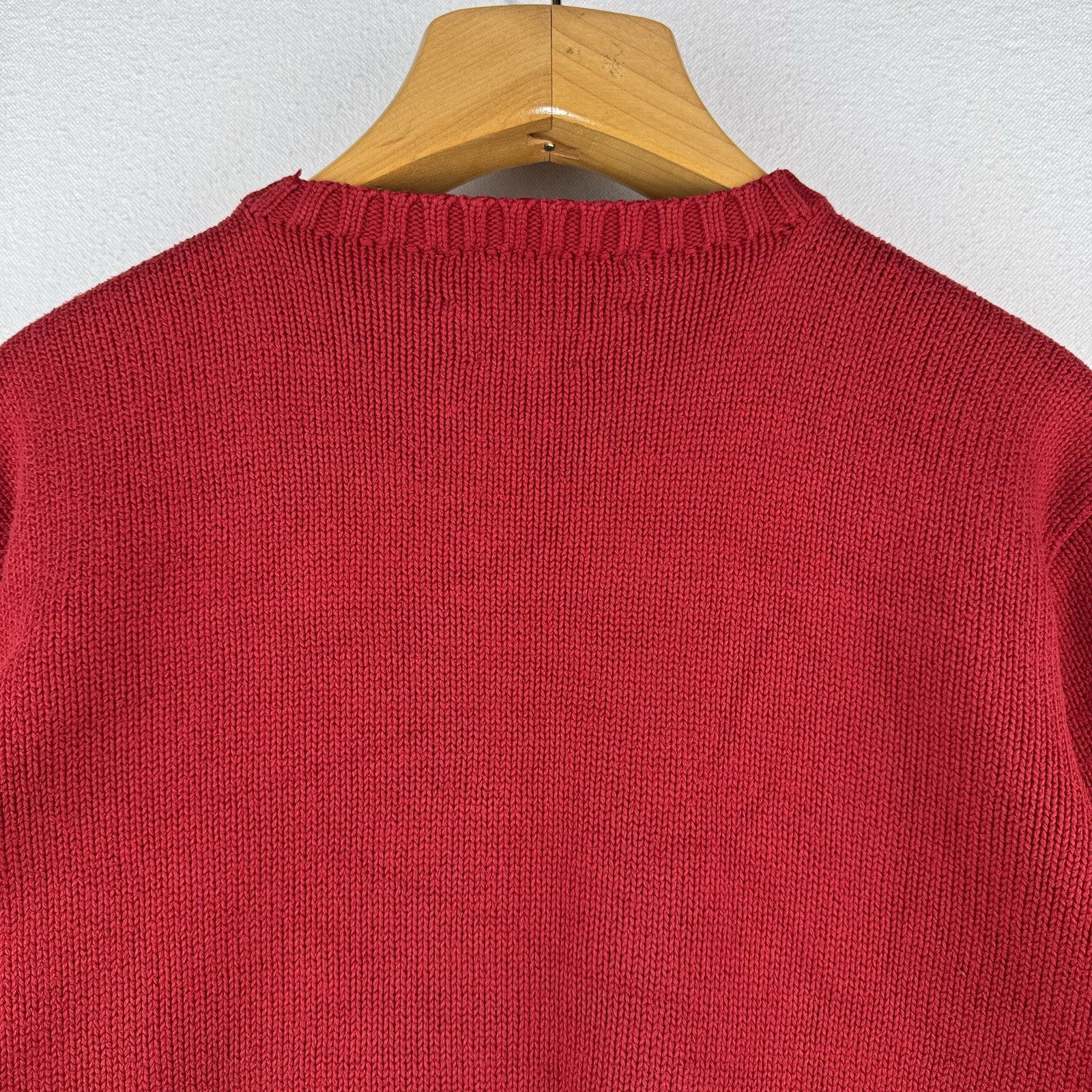 90’s Vintage Polo Ralph Lauren Mens XL Sweater Red Knit Crew 100% Cotton