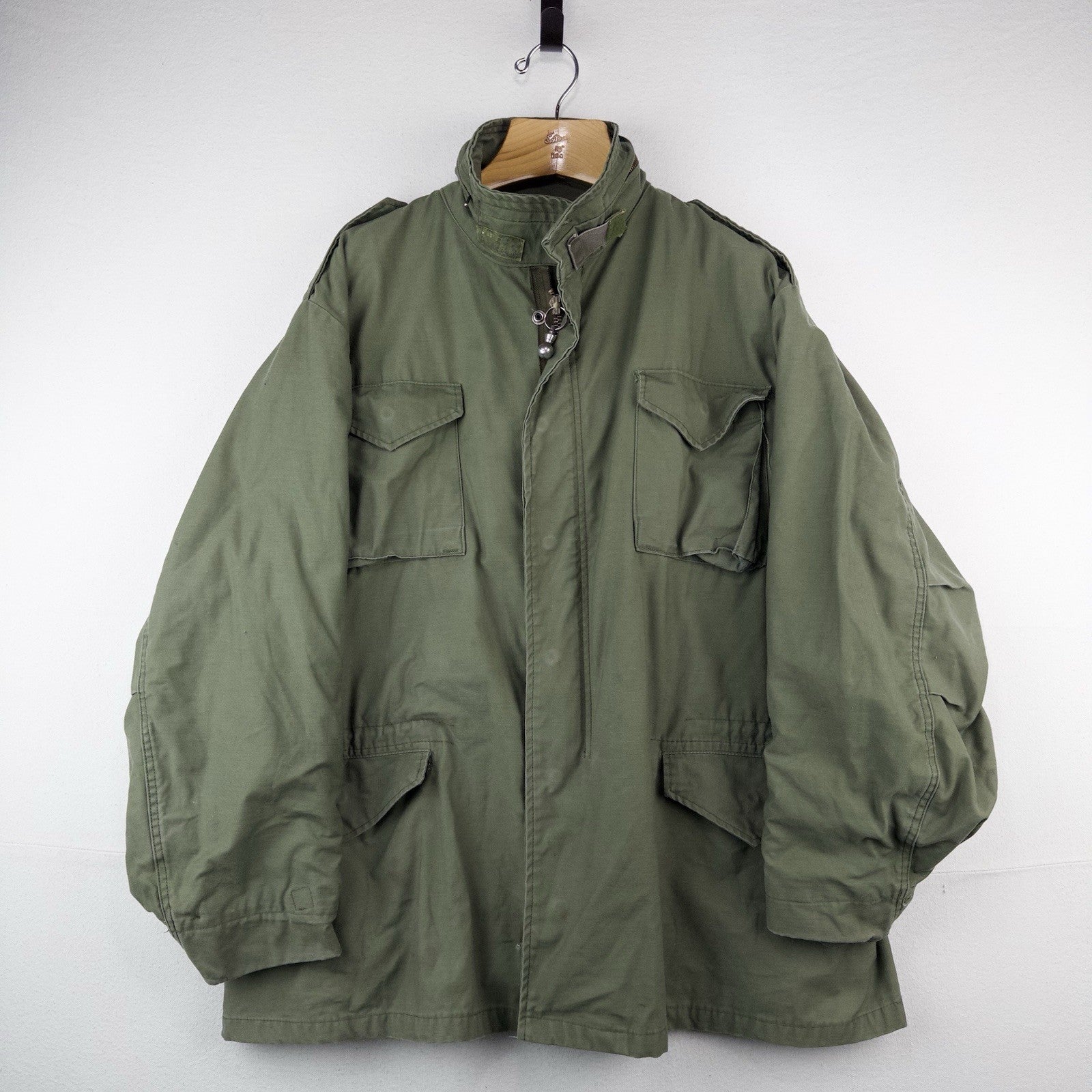 70’s Vtg Vietnam US Army Green M65 Field Jacket Mens XL Long w/Hood *No Lining