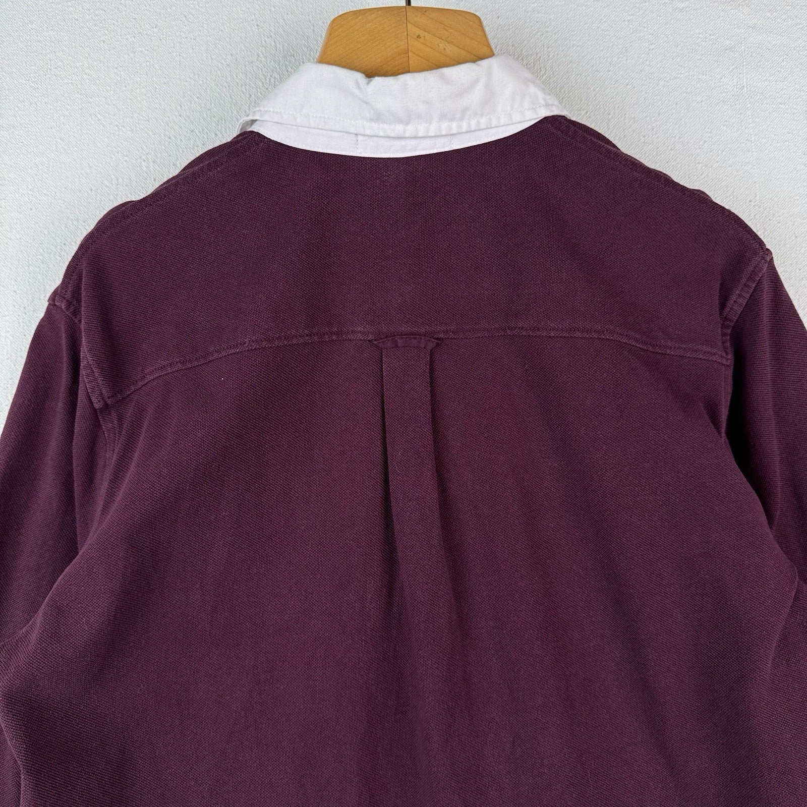 Vintage Polo Ralph Lauren Men’s L Pocket Rugby Shirt Long Sleeve Burgundy White