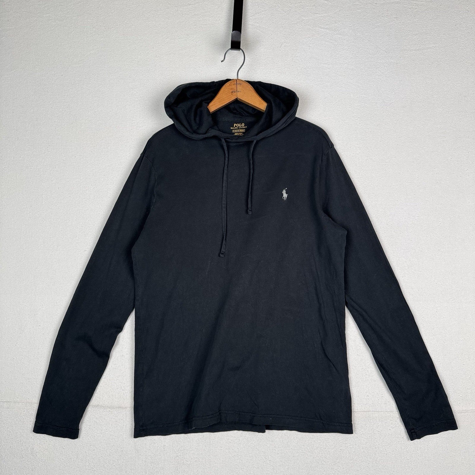 Polo Ralph Lauren Men’s Medium M Black Lightweight Pullover Hoodie