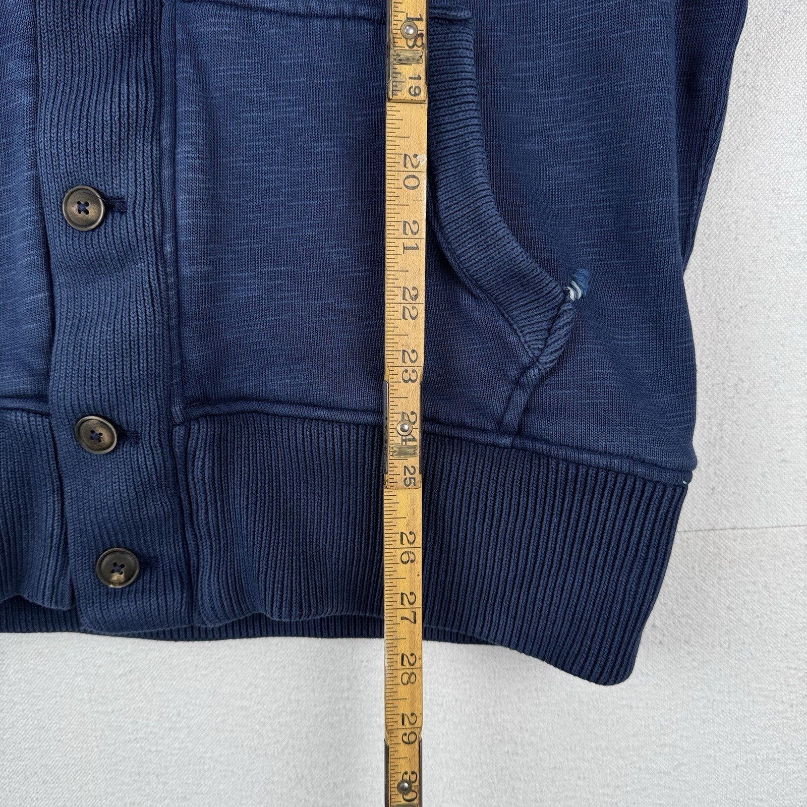 90’s Vtg Polo Ralph Lauren Shawl Collar Indigo Cardigan Cotton L Thermal Lining