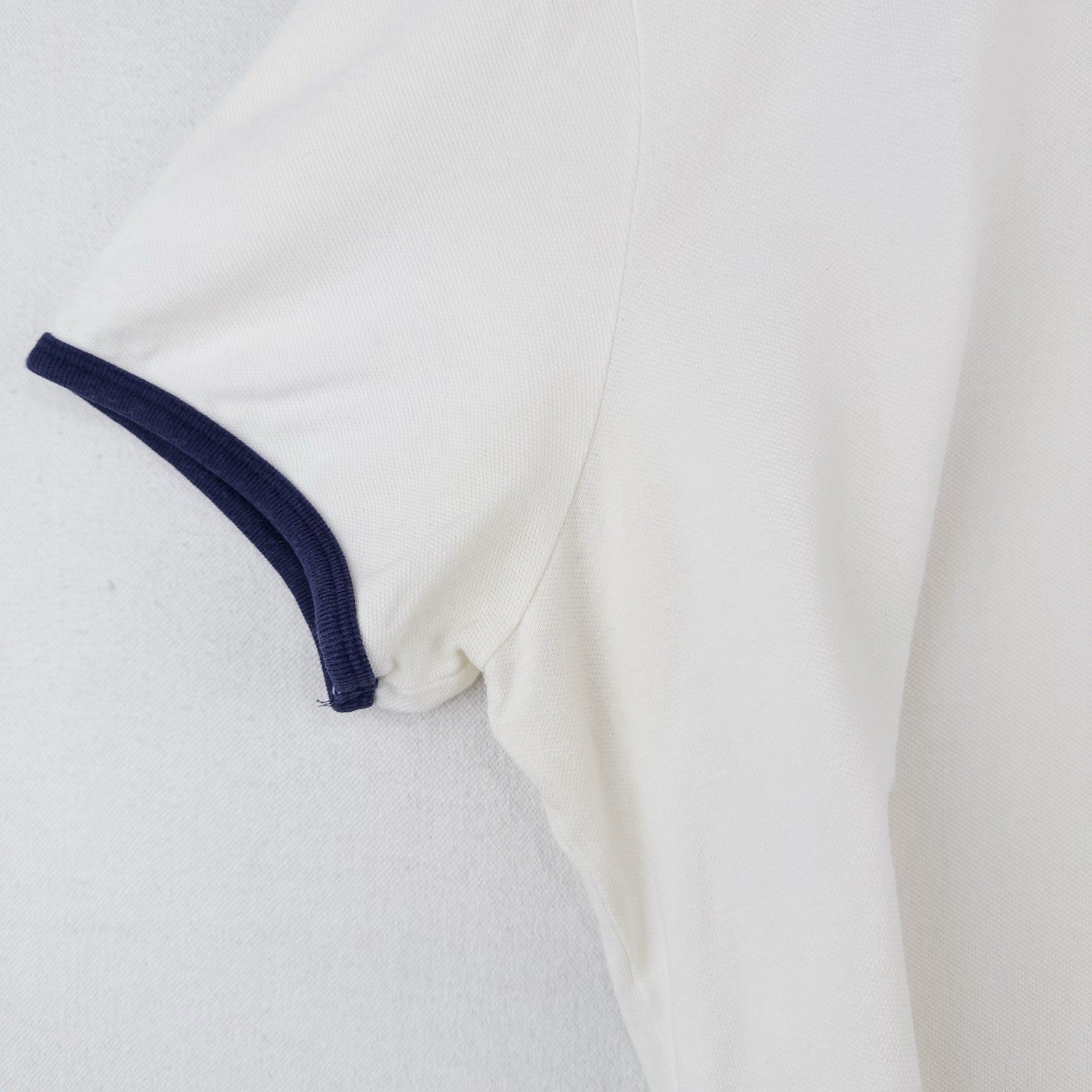 90’s Vtg Polo Ralph Lauren Henley Shirt Mens XL White Navy Ringer Cotton Pique