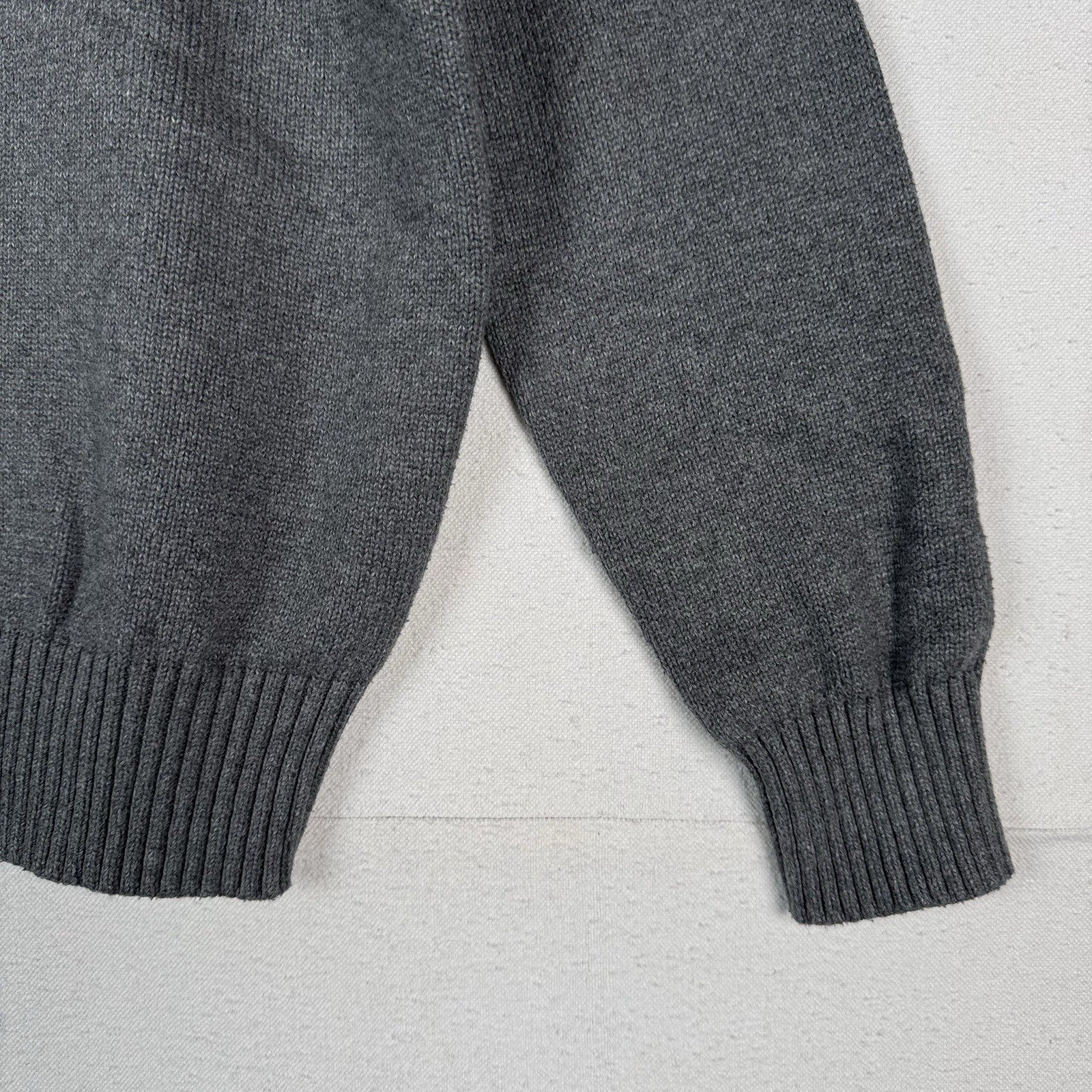 Vintage Polo Ralph Lauren 1/4 Button Neck Sweater Men’s L Gray Cotton Pullover