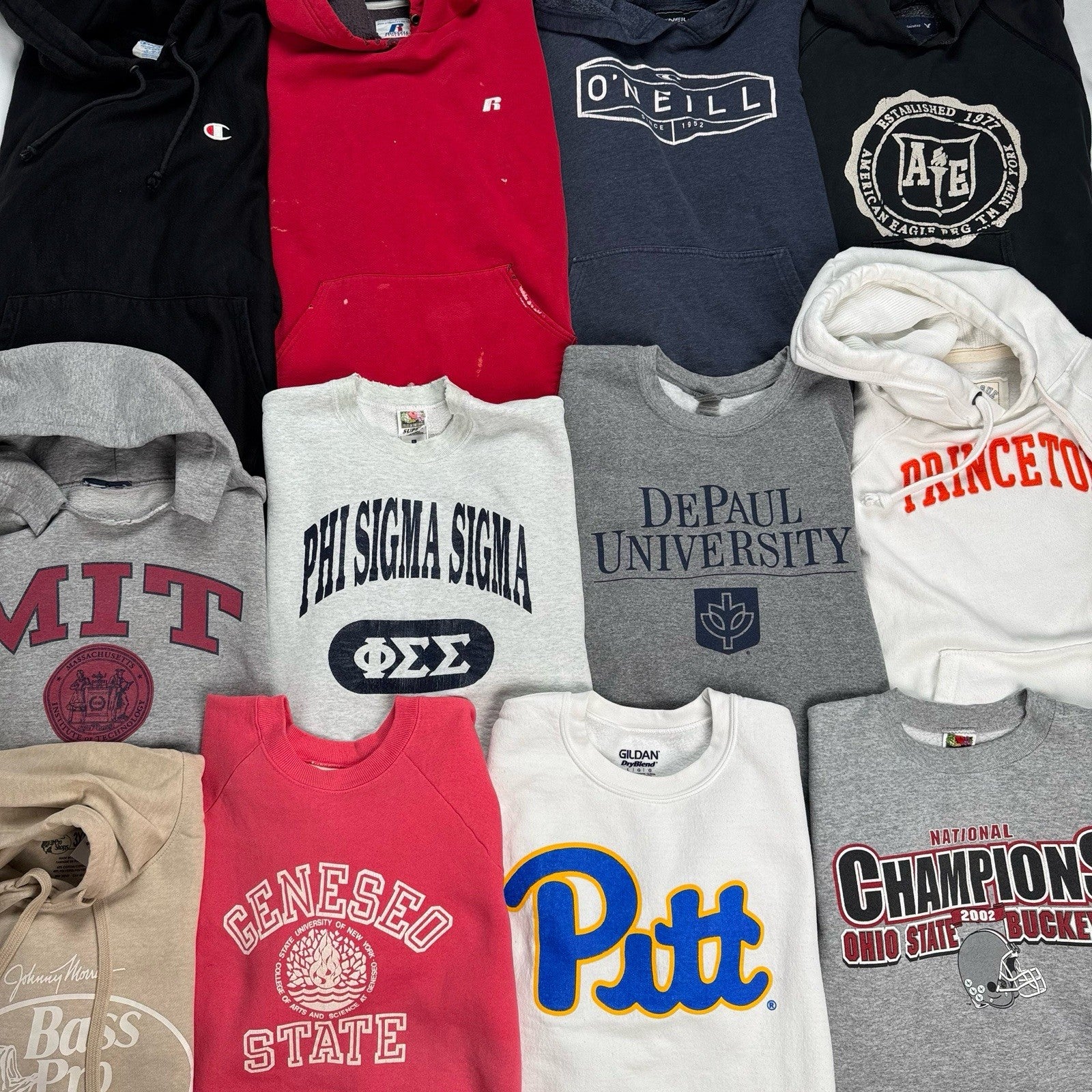 Lot of 12 Vintage Sweatshirts Wholesale Box S,M,L,XL, 3XL