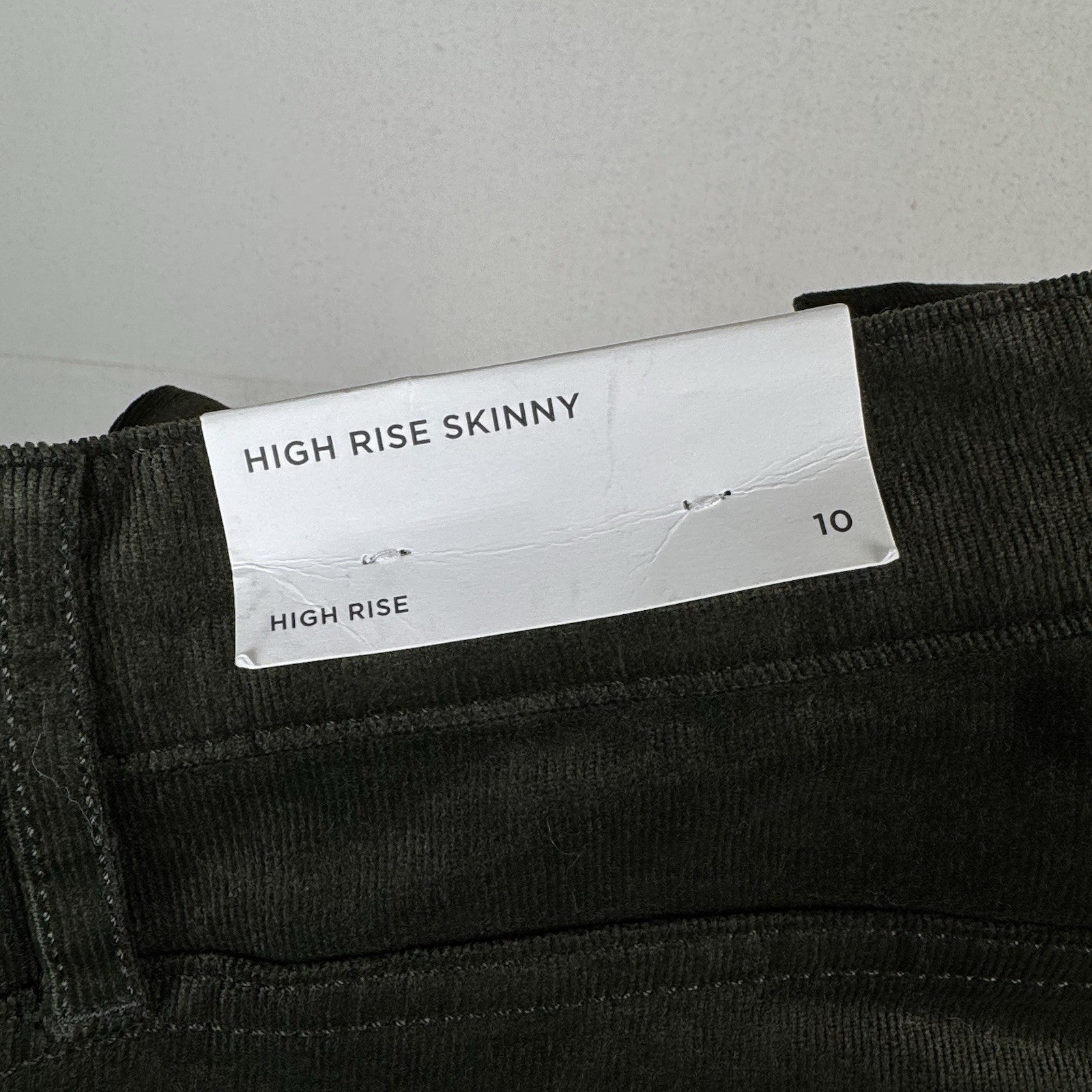 NWT Loft Jeans Women’s 10 Corduroy High Rise Skinny Green Button Fly Stretch