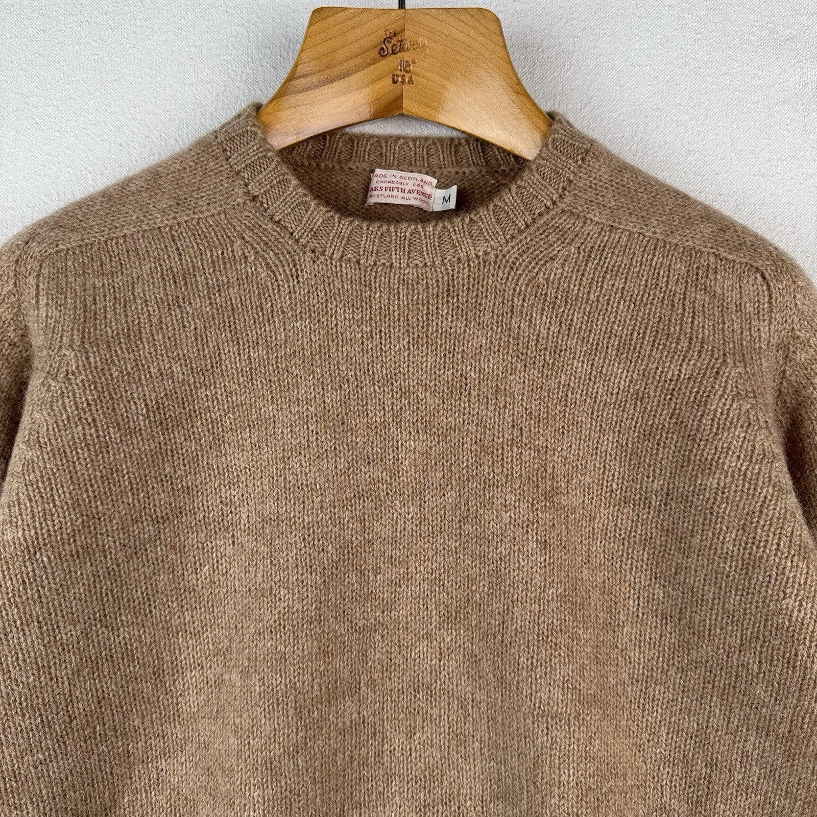60s 70s Vintage Saks Fifth Avenue Men’s M 100% Shetland Wool Made in Scotland